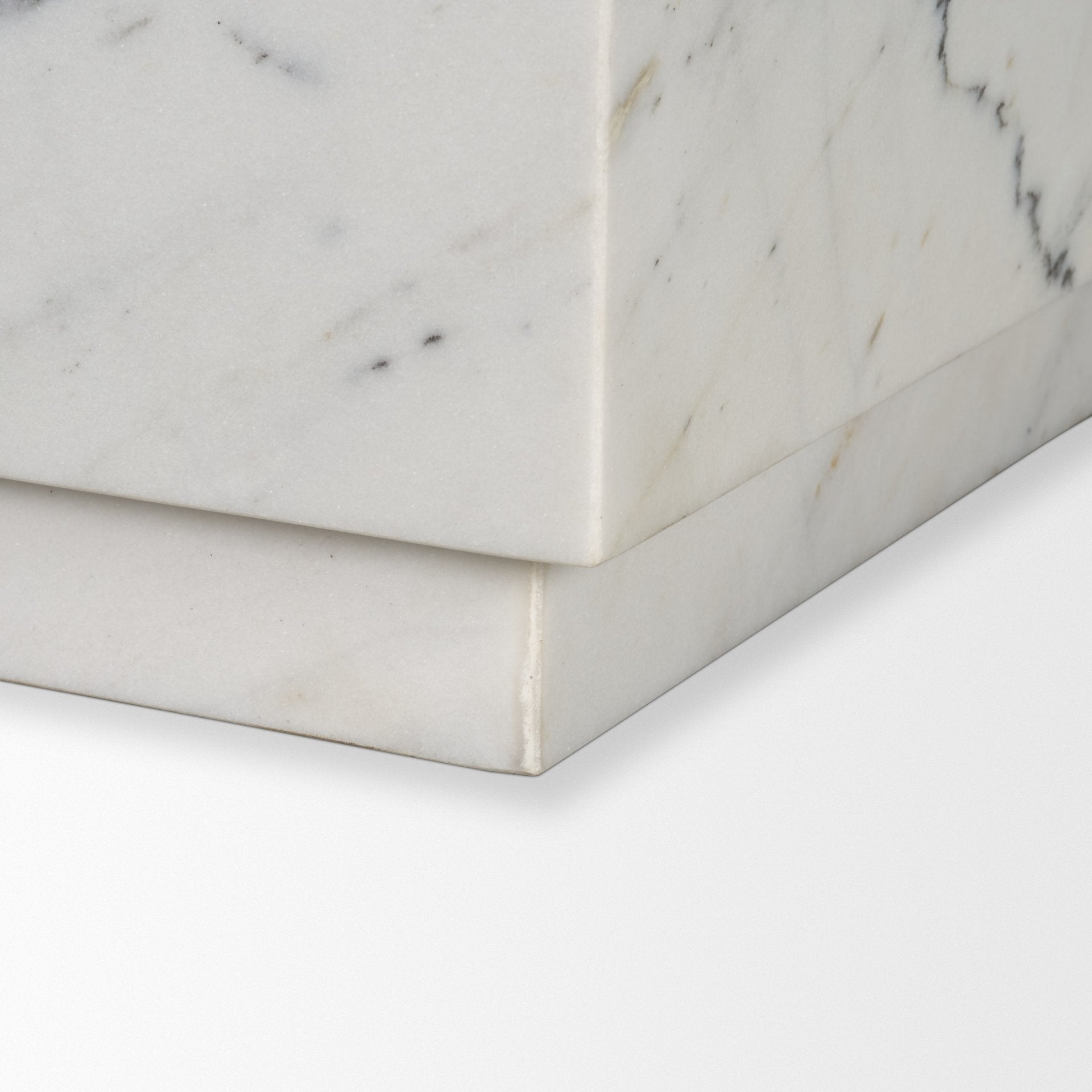 Matteo Solid White Marble Square Side Table - Central Designs