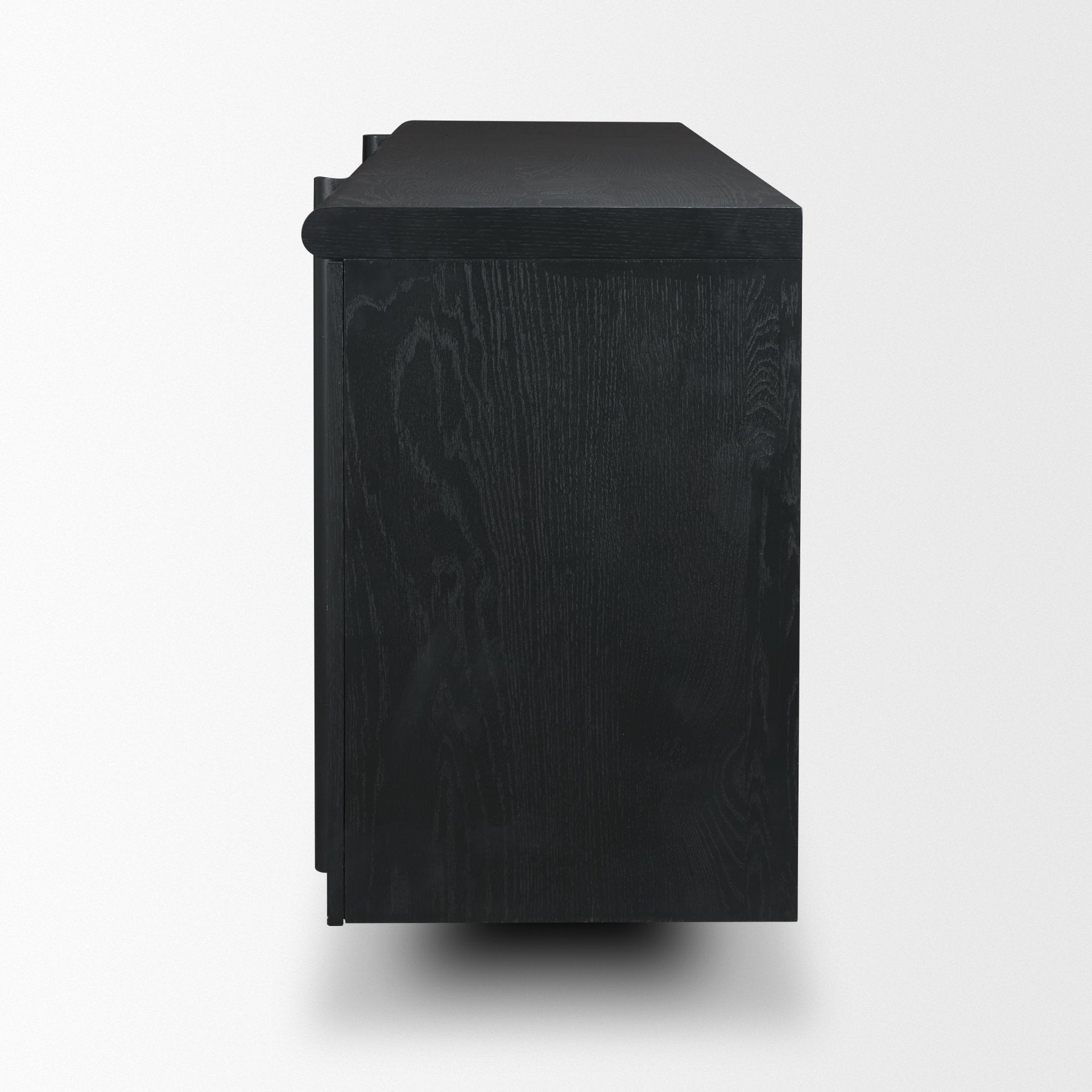 Rowan Black Oak Wood Closed 4 Door Sideboard - Central Designs