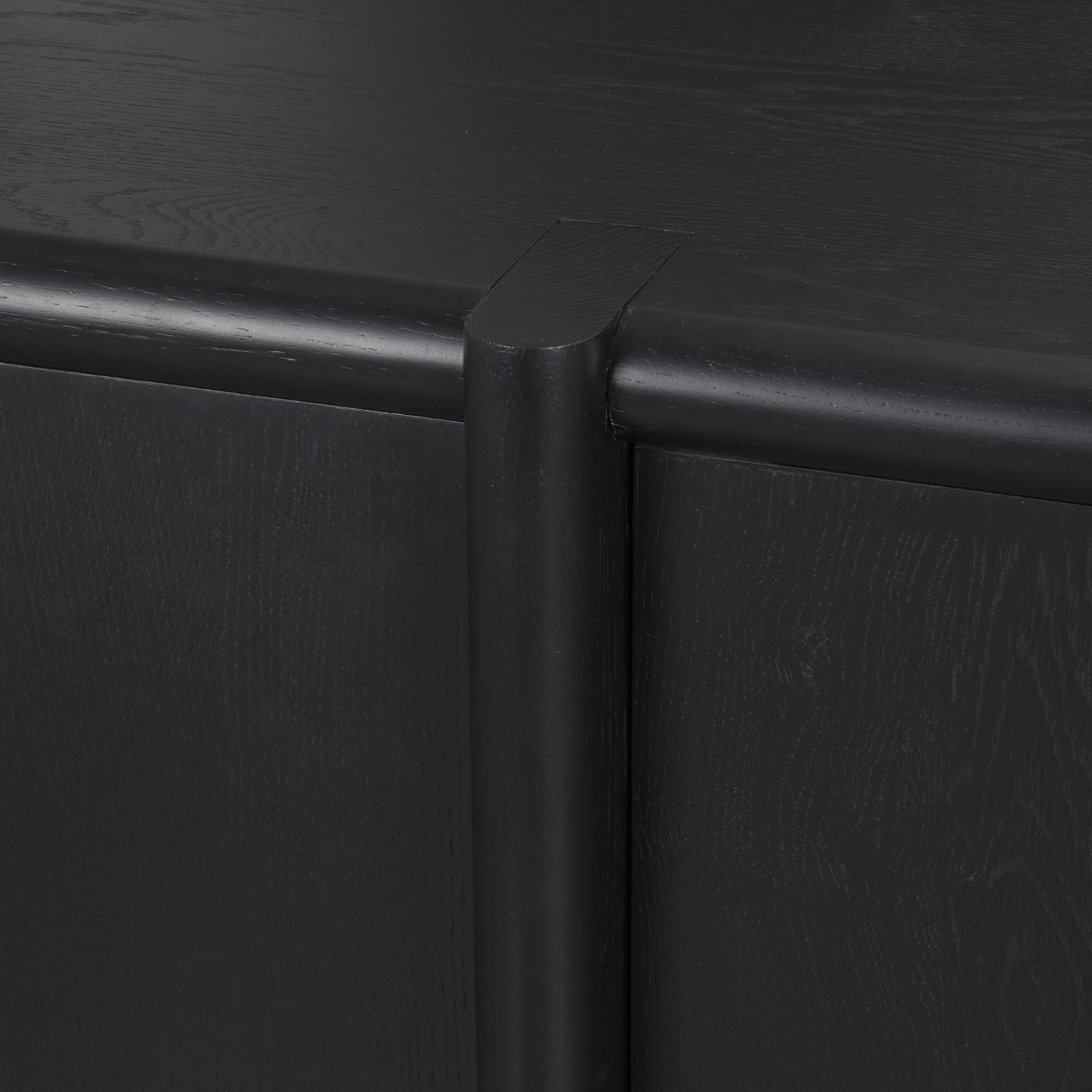 Rowan Black Oak Wood Closed 4 Door Sideboard - Central Designs