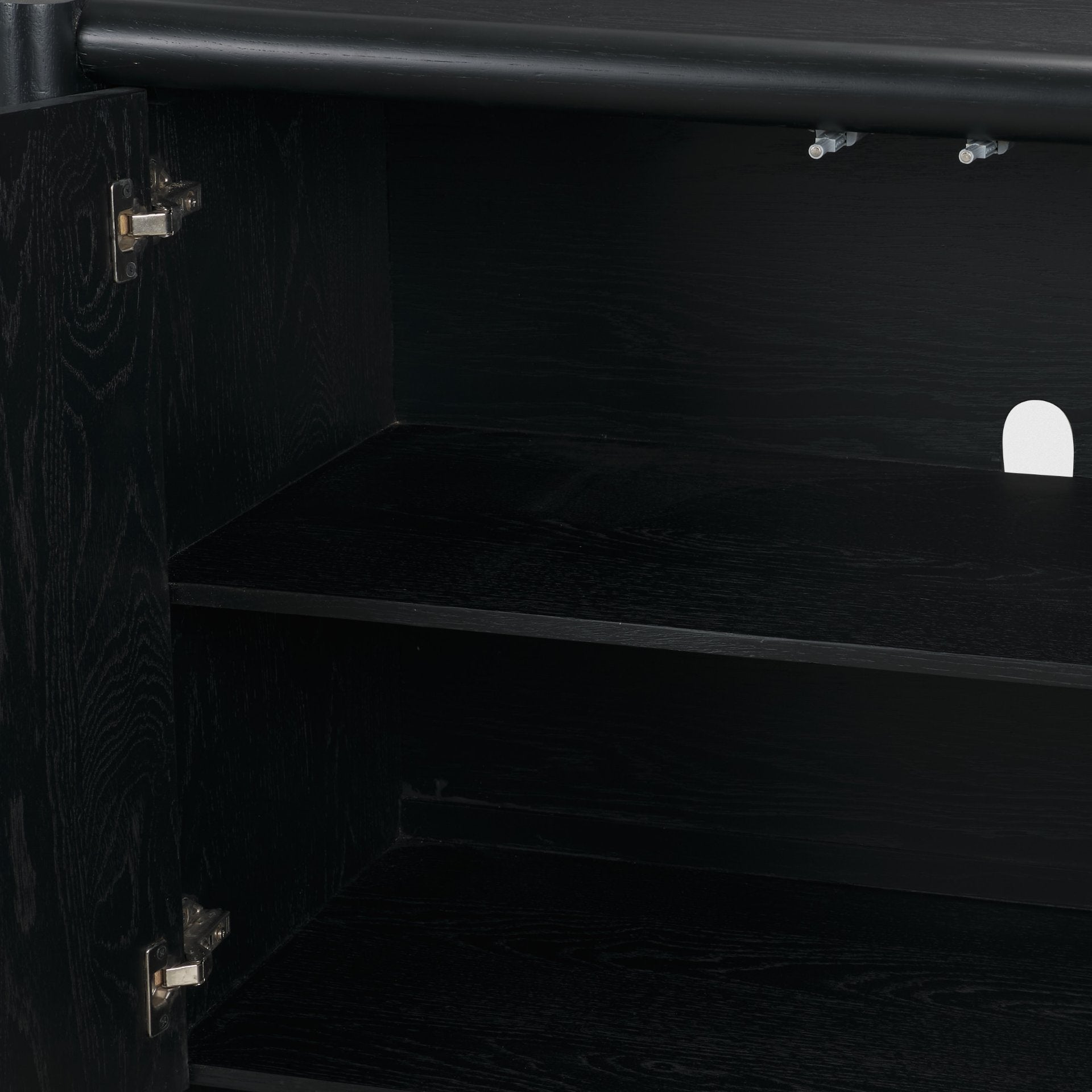 Rowan Black Oak Wood Closed 4 Door Sideboard - Central Designs