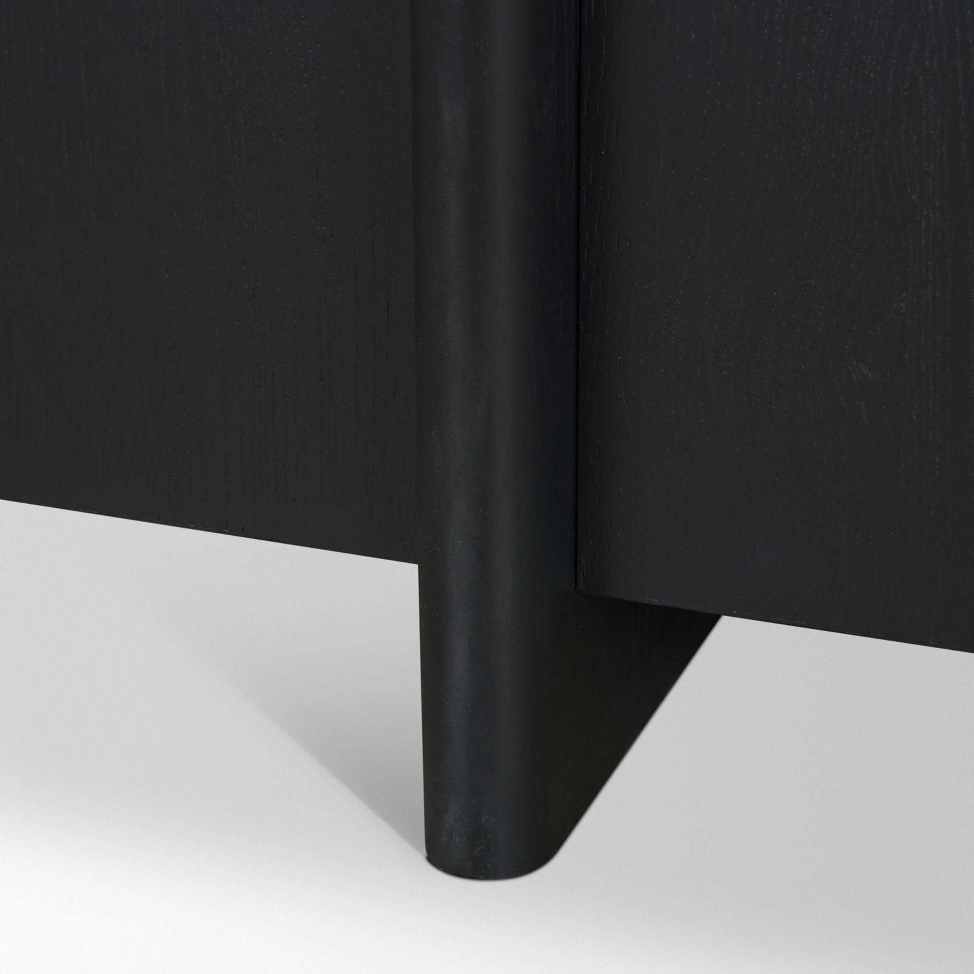 Rowan Black Oak Wood Closed 4 Door Sideboard - Central Designs