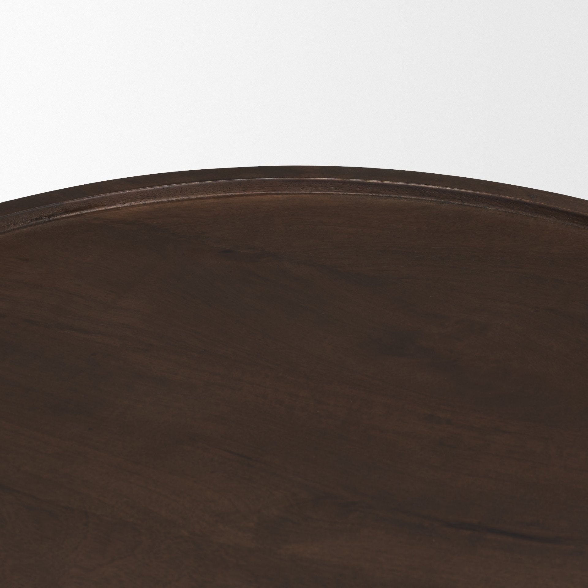 Cayson Dark Brown Sculptural Round Accent Table - Central Designs