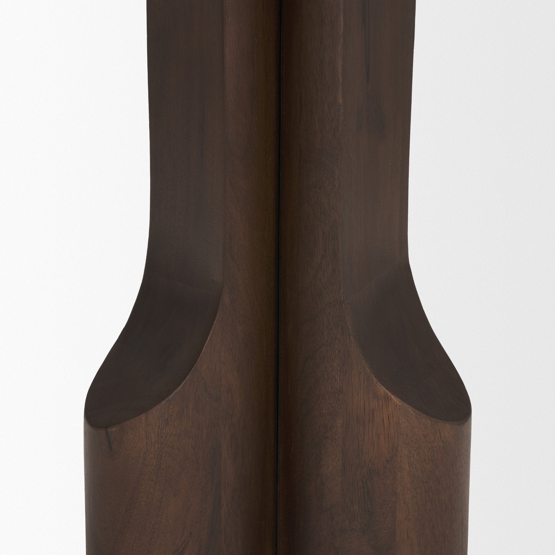Cayson Dark Brown Sculptural Round Accent Table - Central Designs