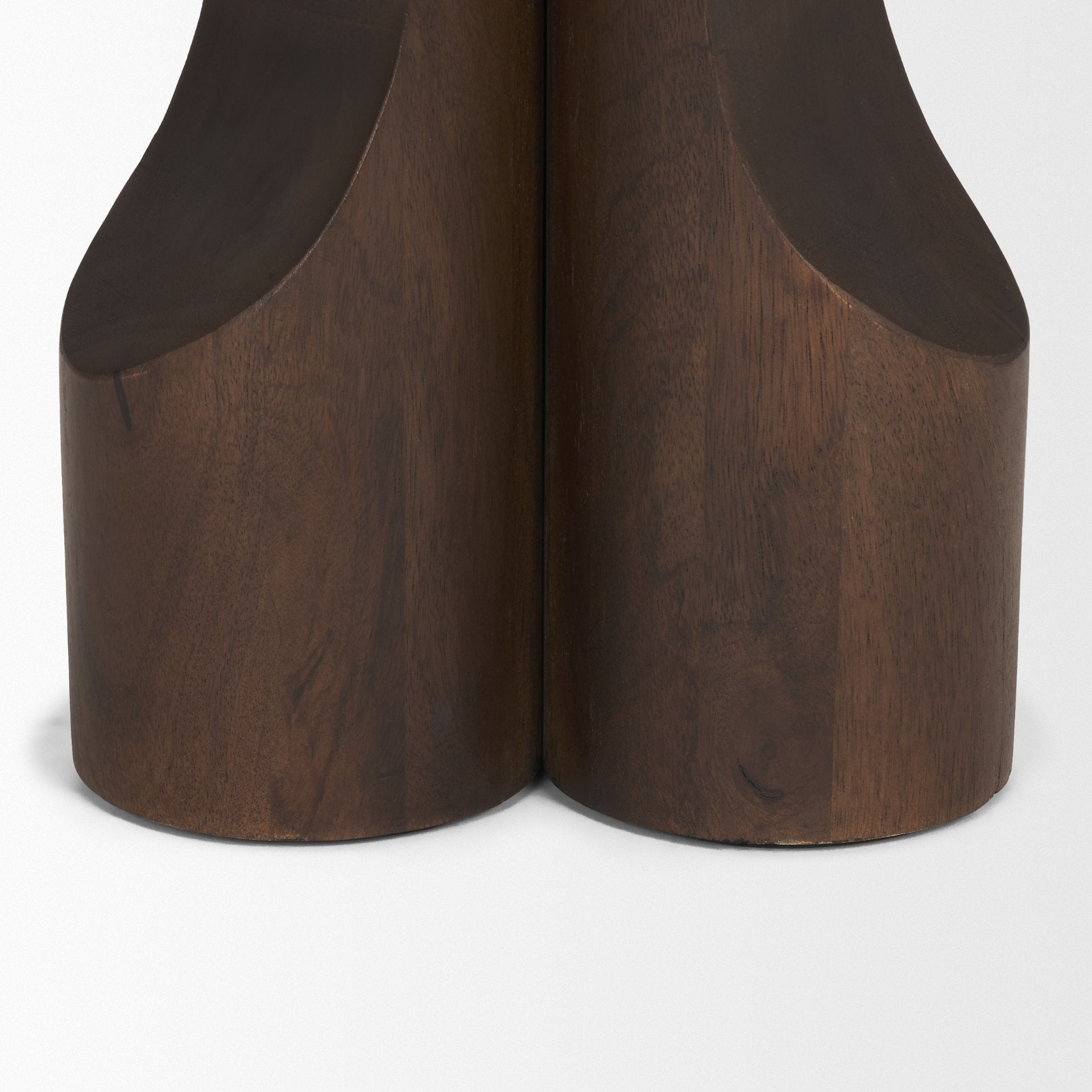 Cayson Dark Brown Sculptural Round Accent Table - Central Designs