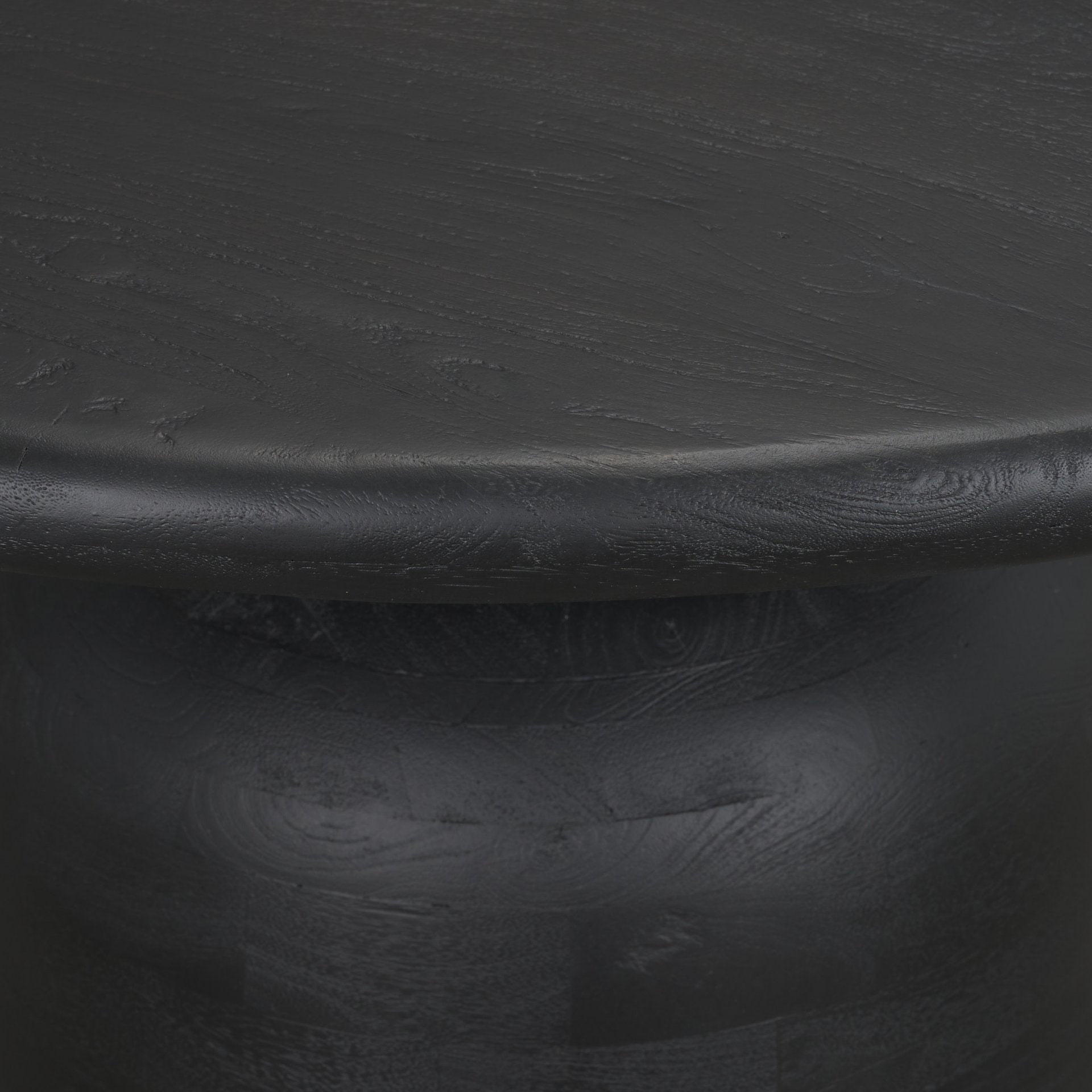 Atlas 42" Black Wood Stacked Pedestal Base Round Dining Table - Central Designs