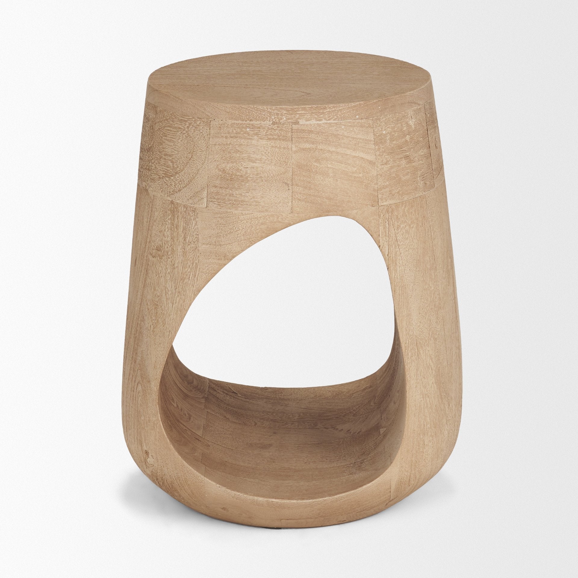 Cove Light Brown Sculptural Open Side Table - Central Designs