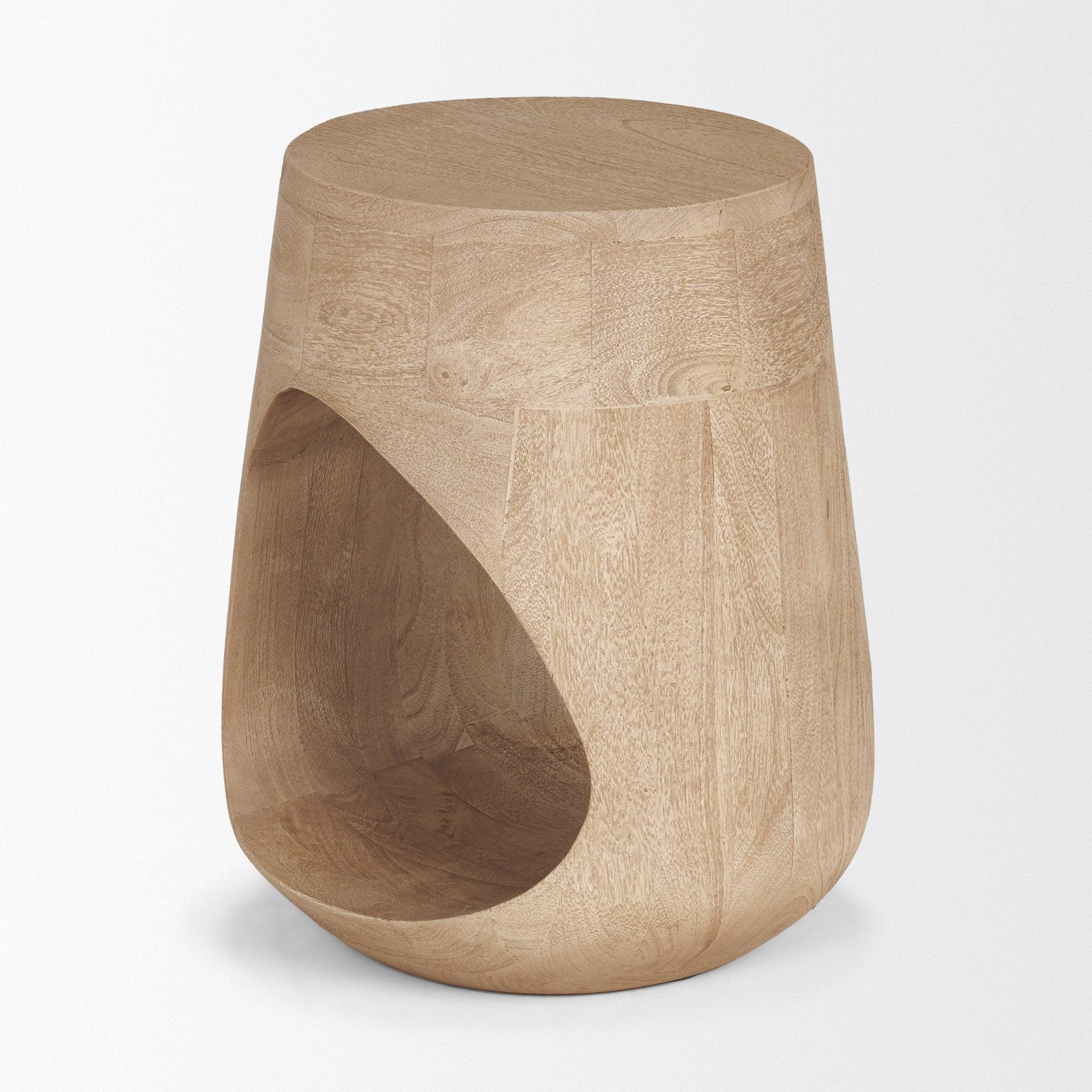 Cove Light Brown Sculptural Open Side Table - Central Designs