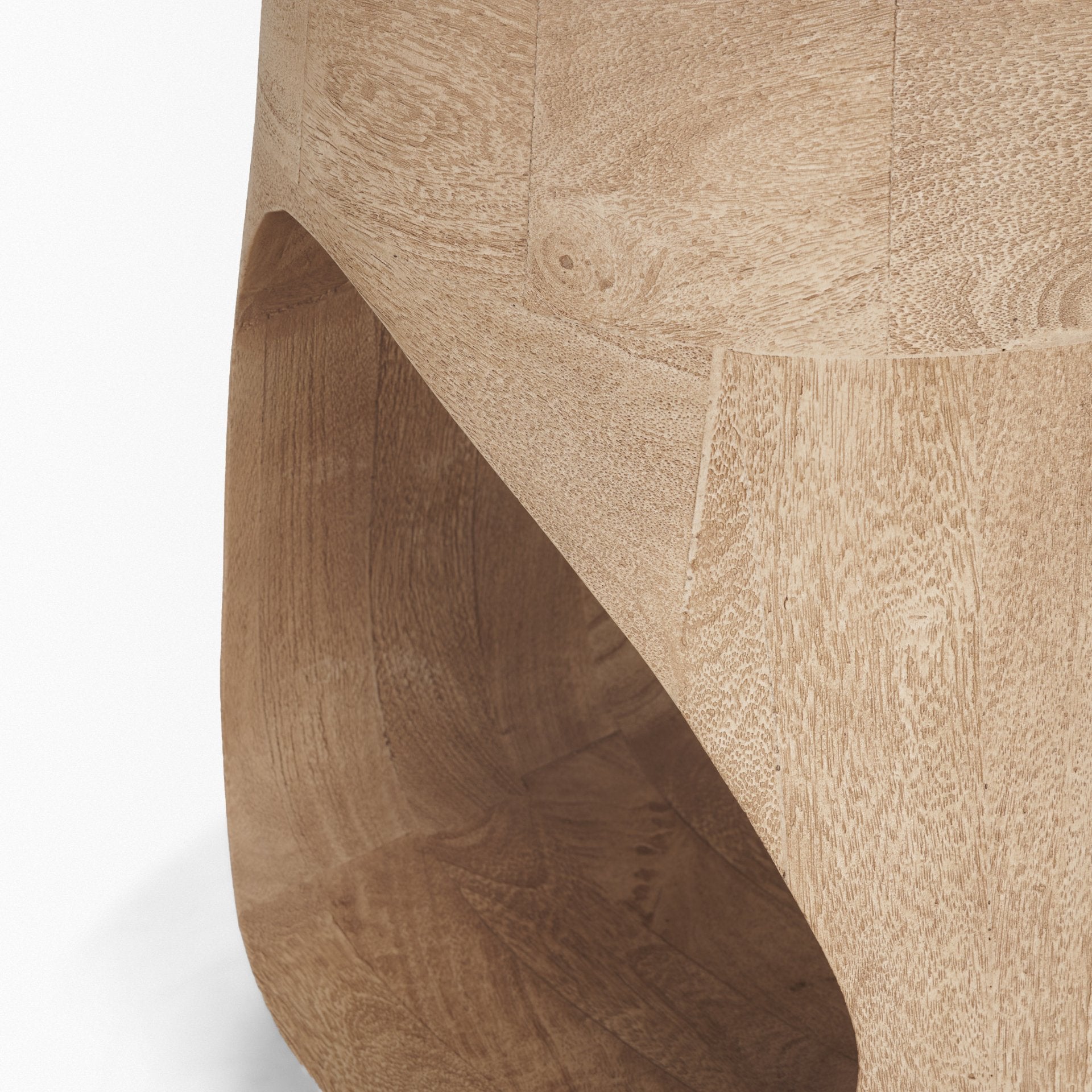 Cove Light Brown Sculptural Open Side Table - Central Designs