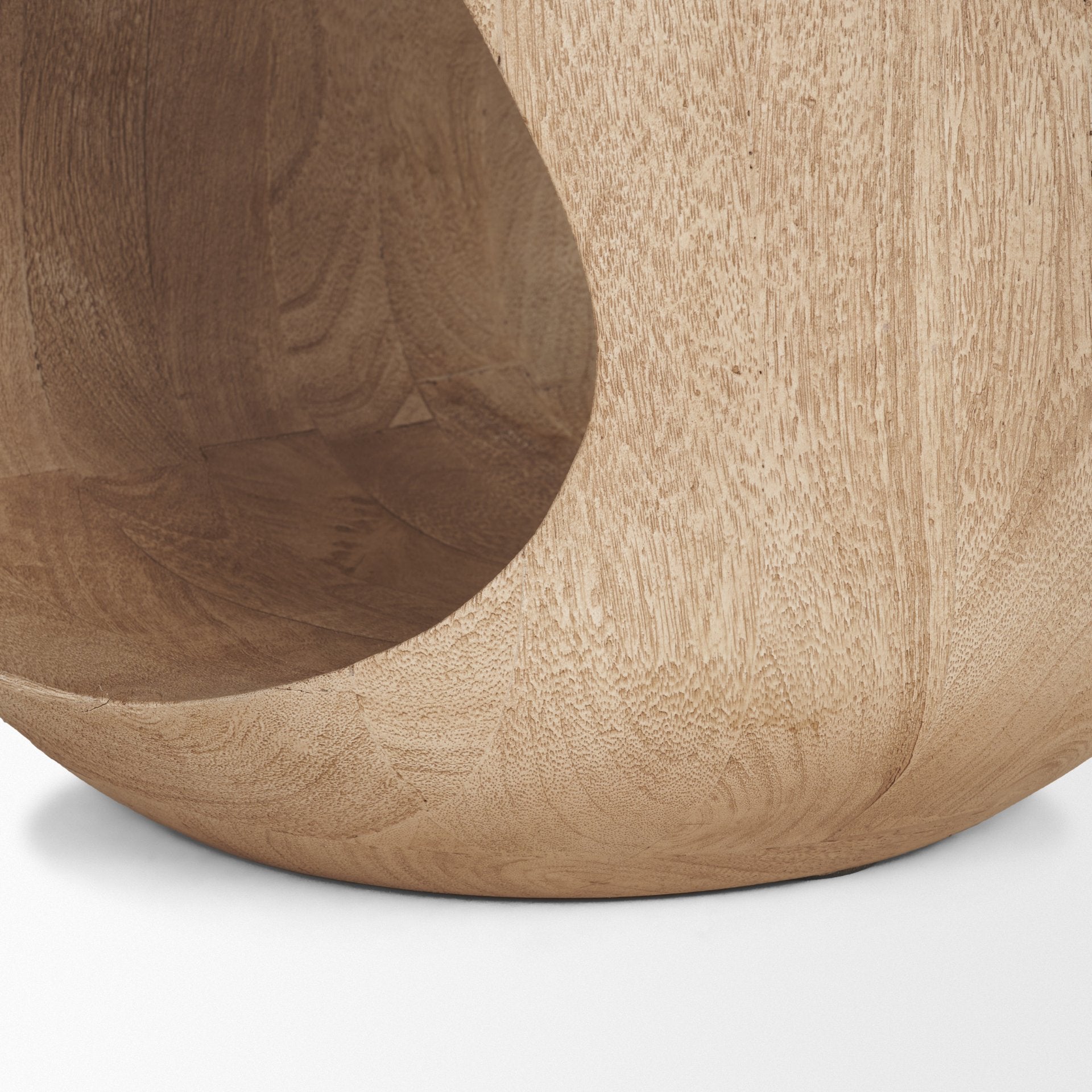 Cove Light Brown Sculptural Open Side Table - Central Designs