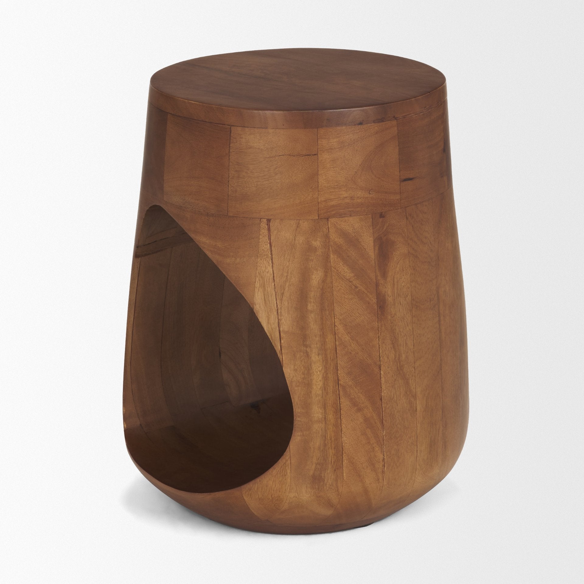 Cove Mid - Brown Sculptural Open Side Table - Central Designs