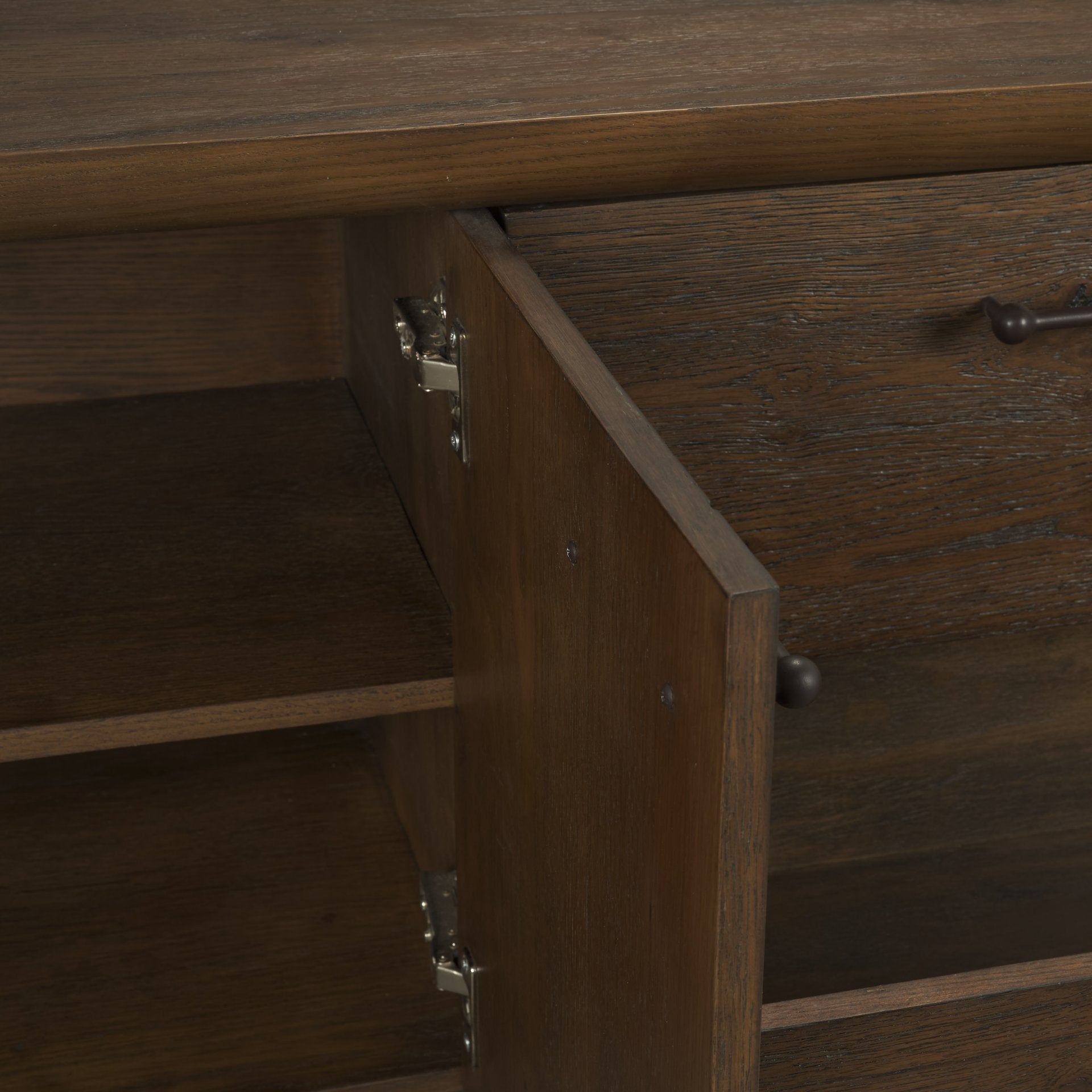 Belford 94" Dark Brown Oak Wood Media Console - Central Designs
