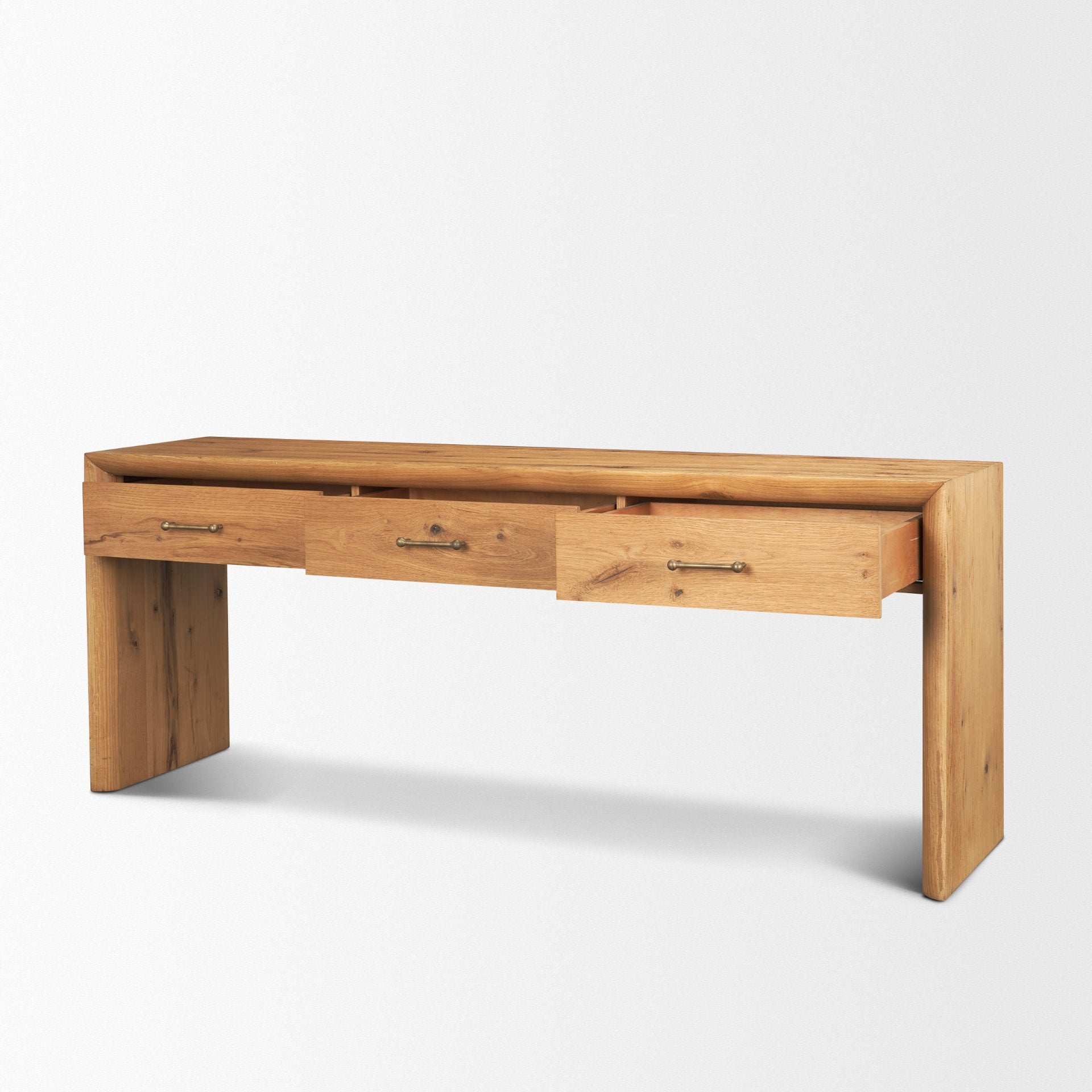 Belford 72" Light Brown Oak Wood Console Table - Central Designs