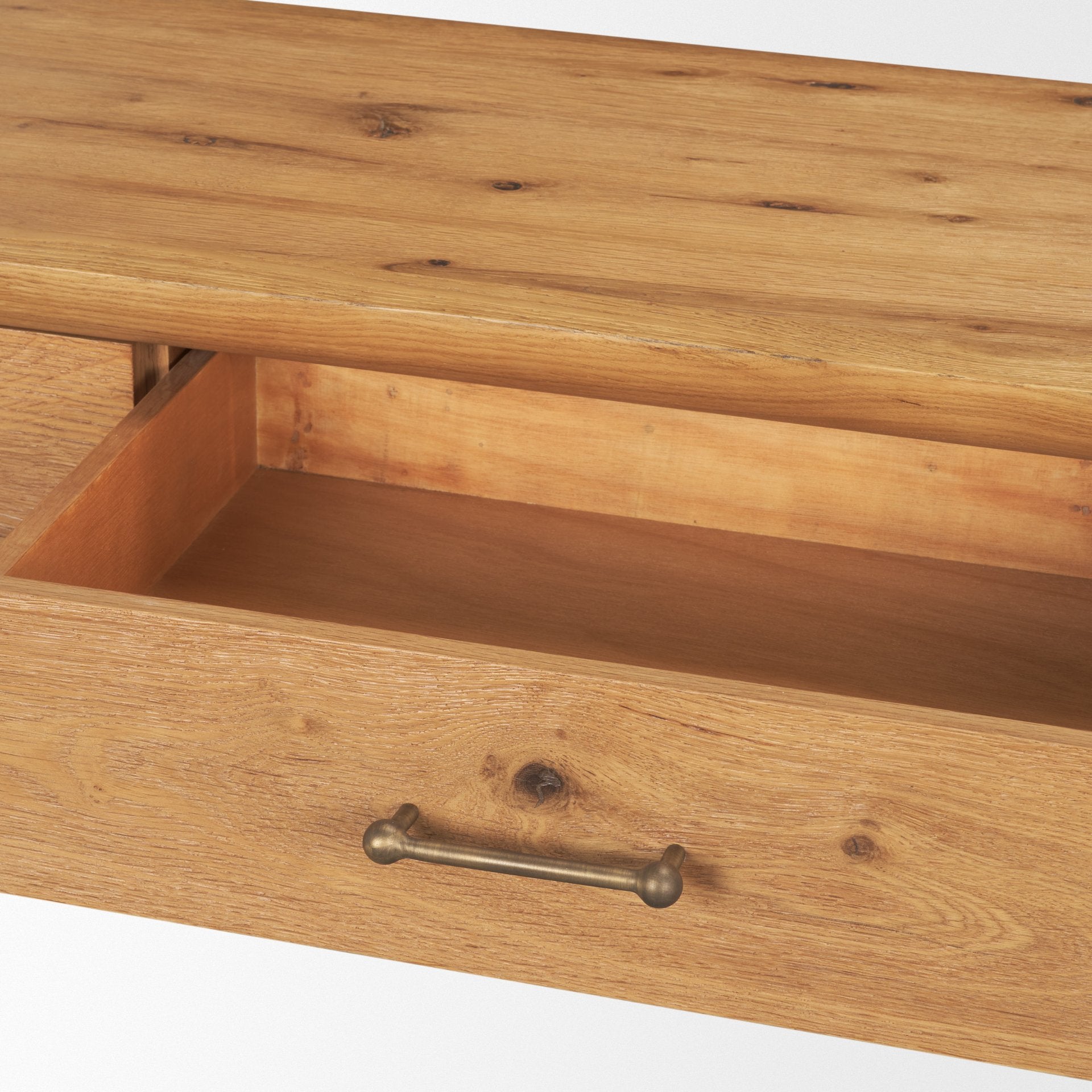 Belford 72" Light Brown Oak Wood Console Table - Central Designs