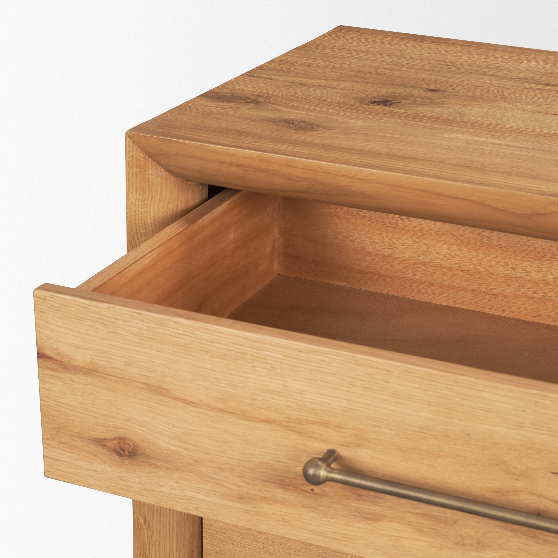Belford 3 - Drawer Light Brown Oak Wood Closed Nightstand - Central Designs