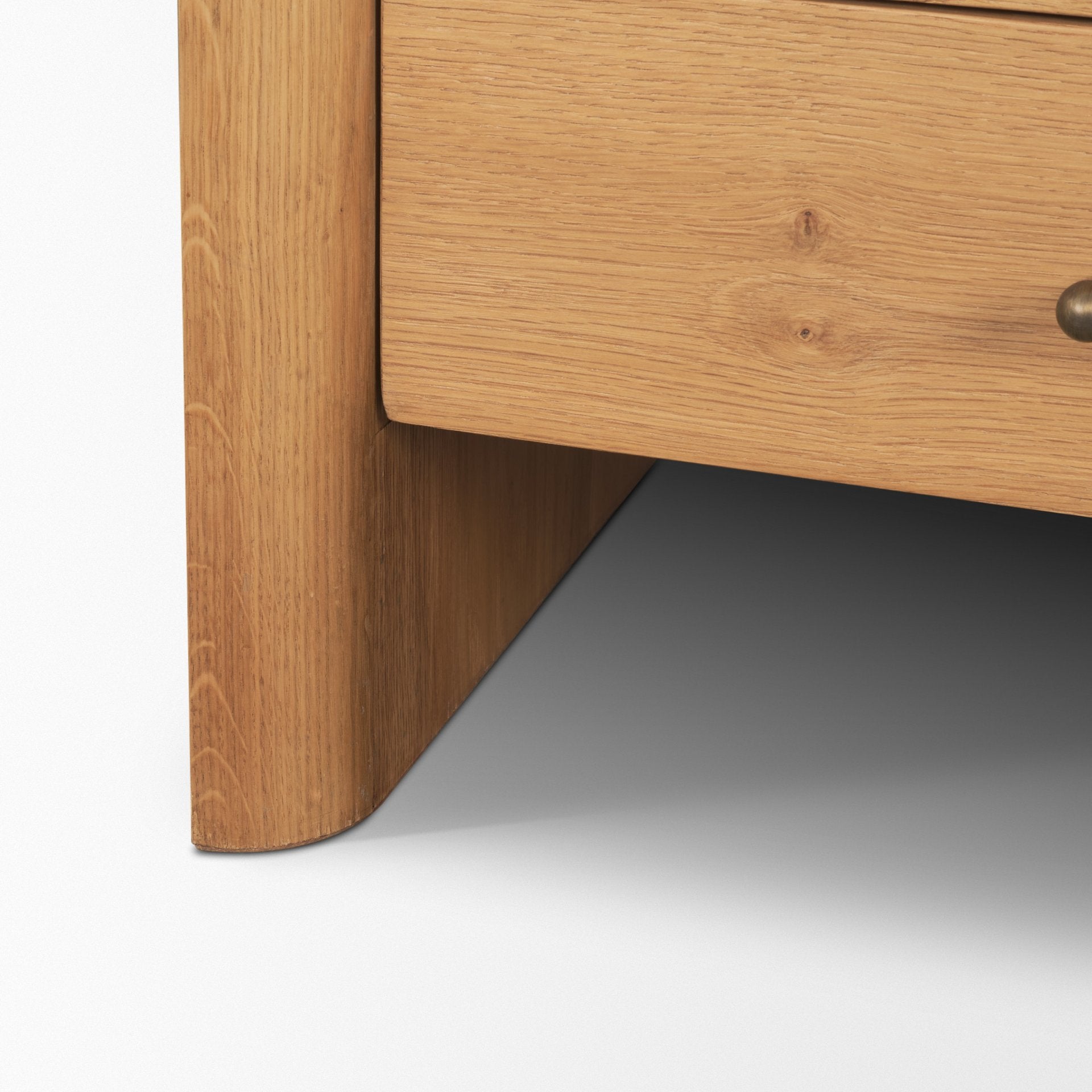 Belford 3 - Drawer Light Brown Oak Wood Closed Nightstand - Central Designs