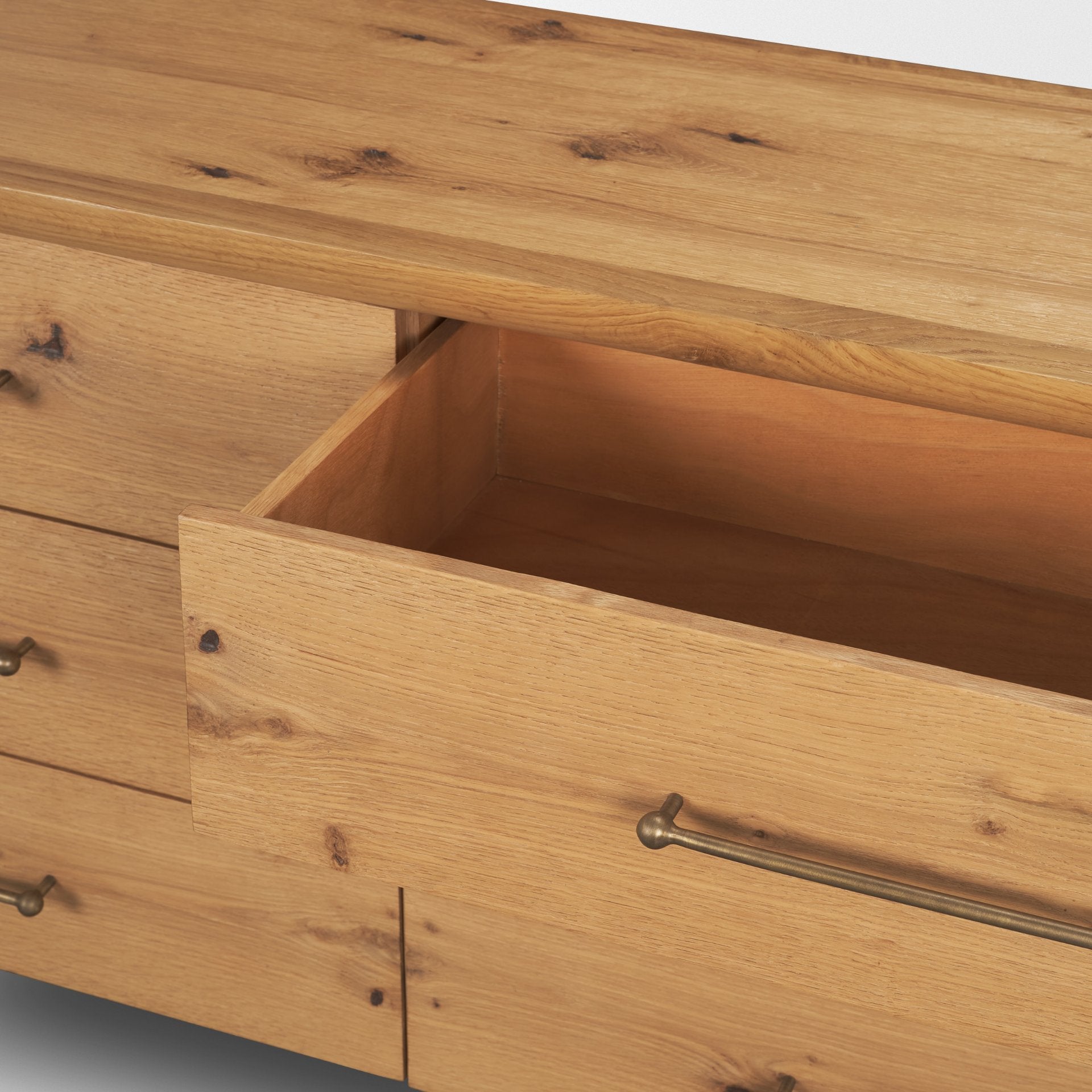 Belford 6 - Drawer Light Brown Oak Wood Dresser - Central Designs