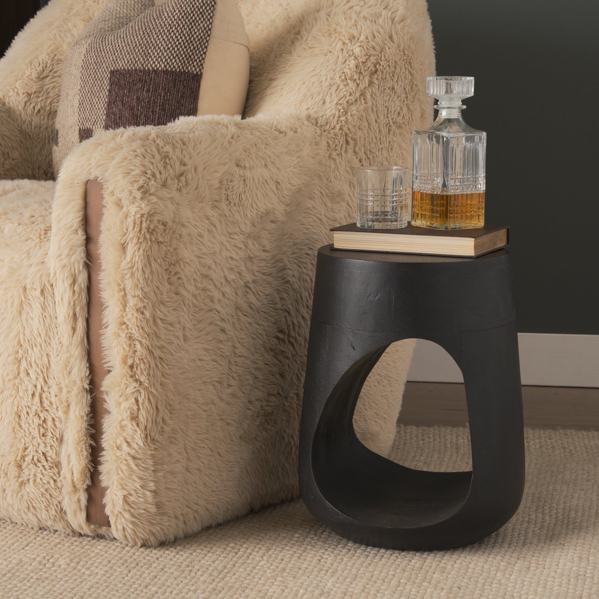 Cove Dark Brown Sculptural Open Side Table - Central Designs