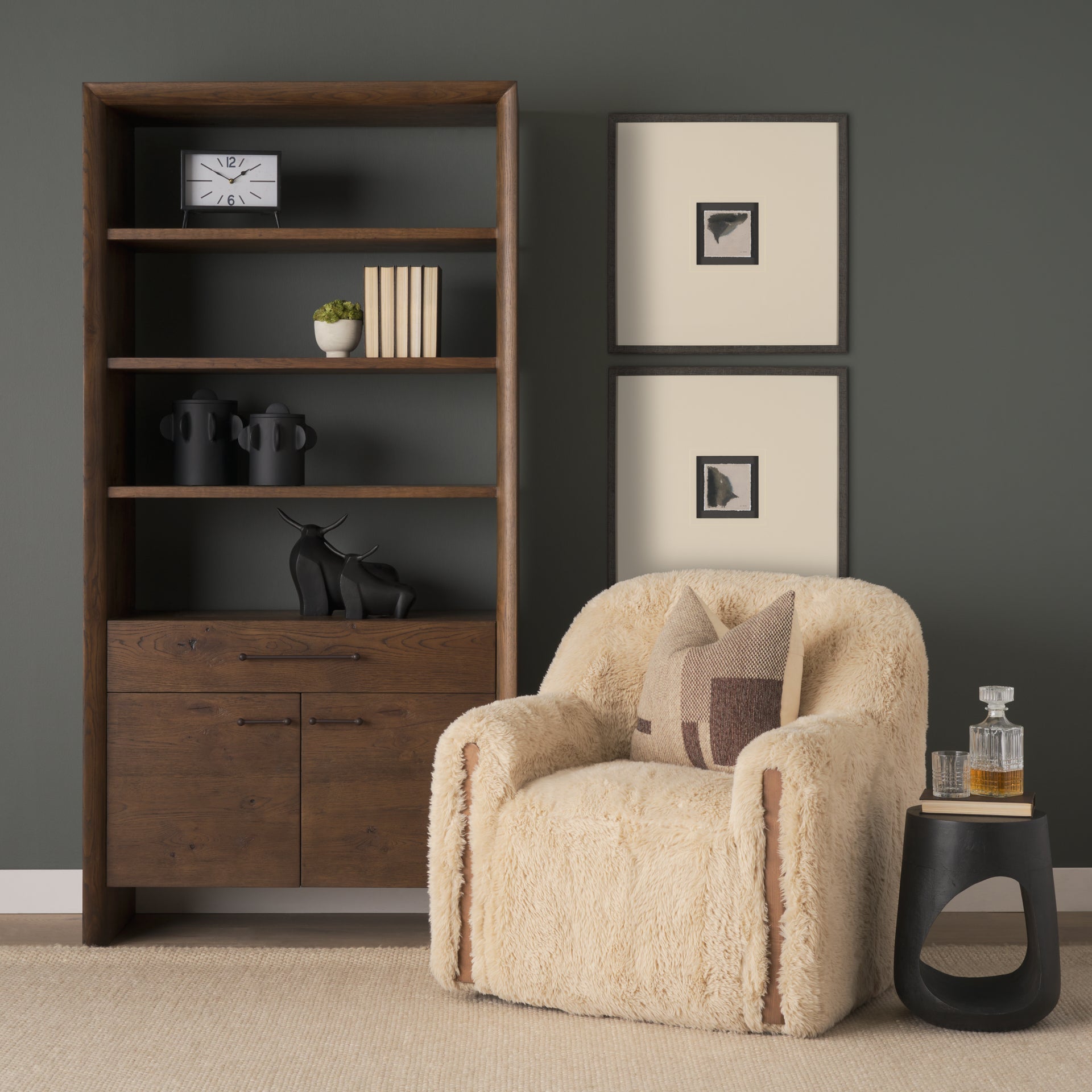 Cove Dark Brown Sculptural Open Side Table - Central Designs