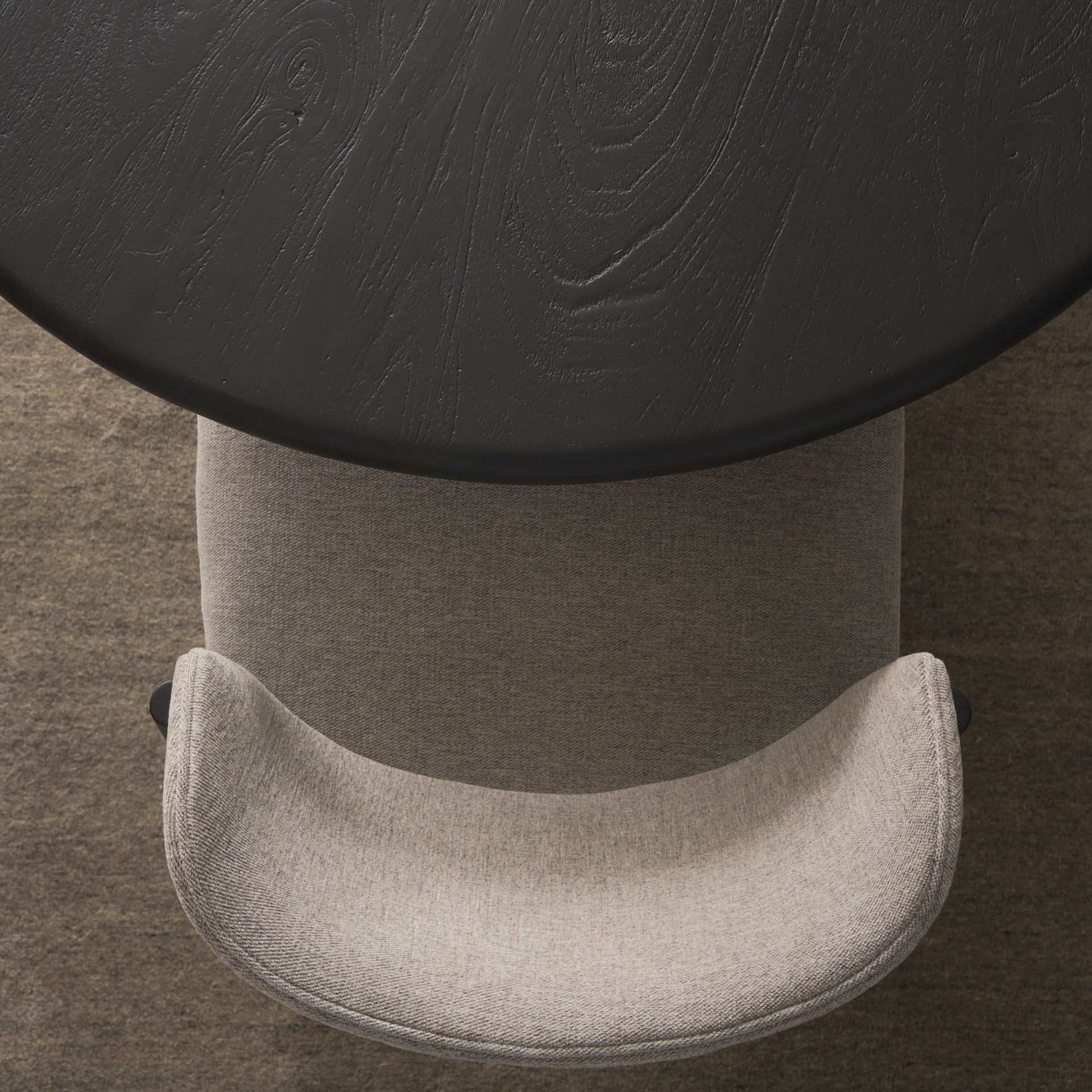 Atlas 42" Black Wood Stacked Pedestal Base Round Dining Table - Central Designs