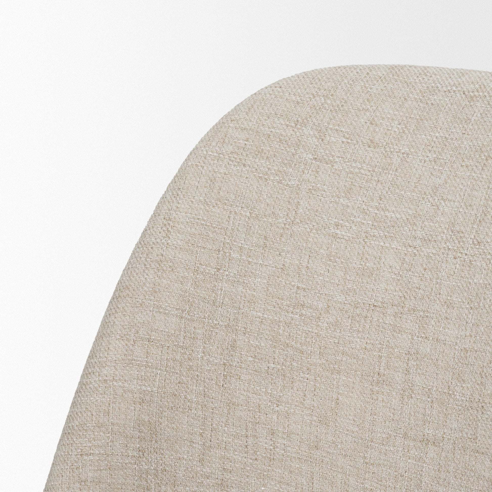Abbie Curved Back Oatmeal Fabric Armless Dining Chair - Central Designs