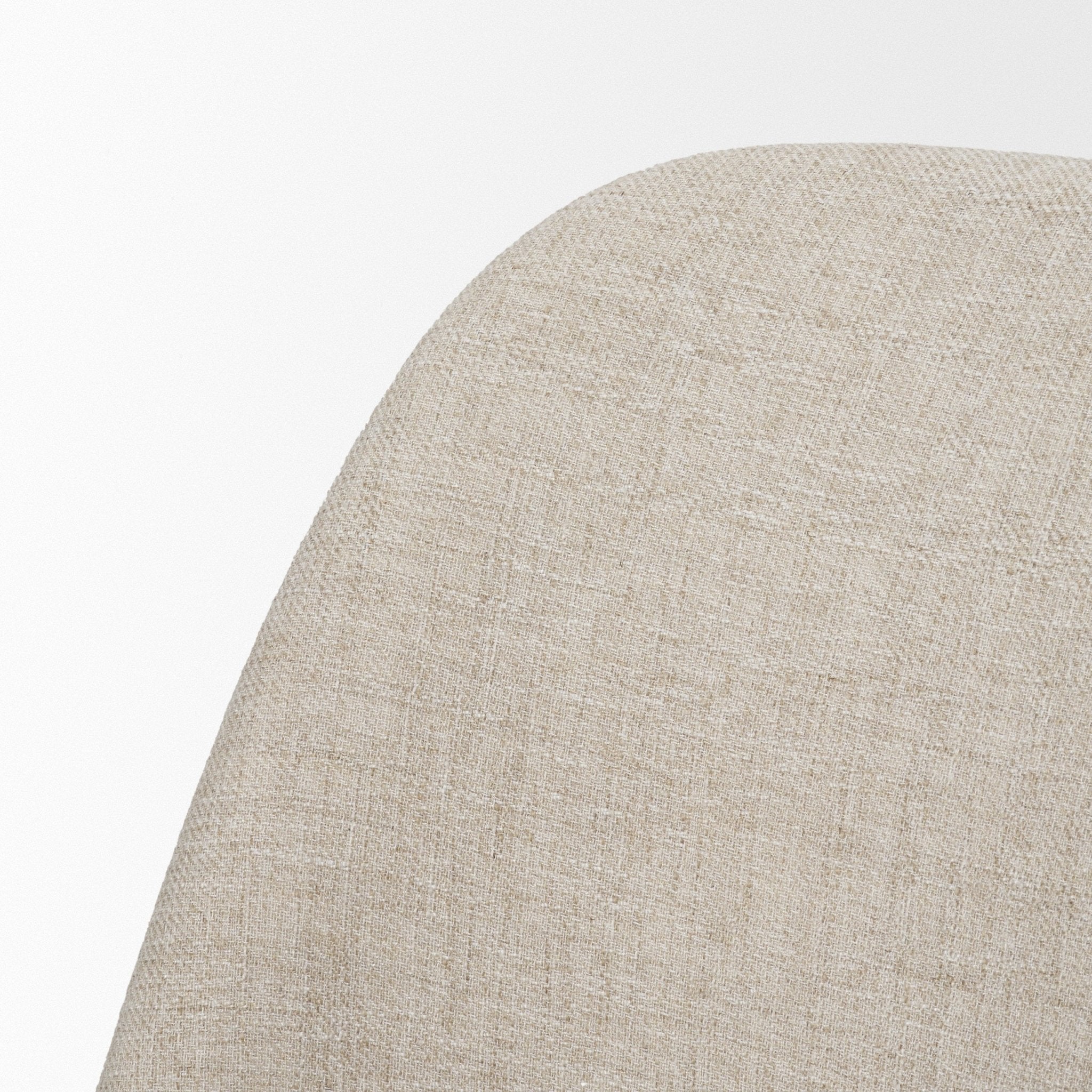 Abbie Curved Back Oatmeal Fabric Armless Dining Chair - Central Designs