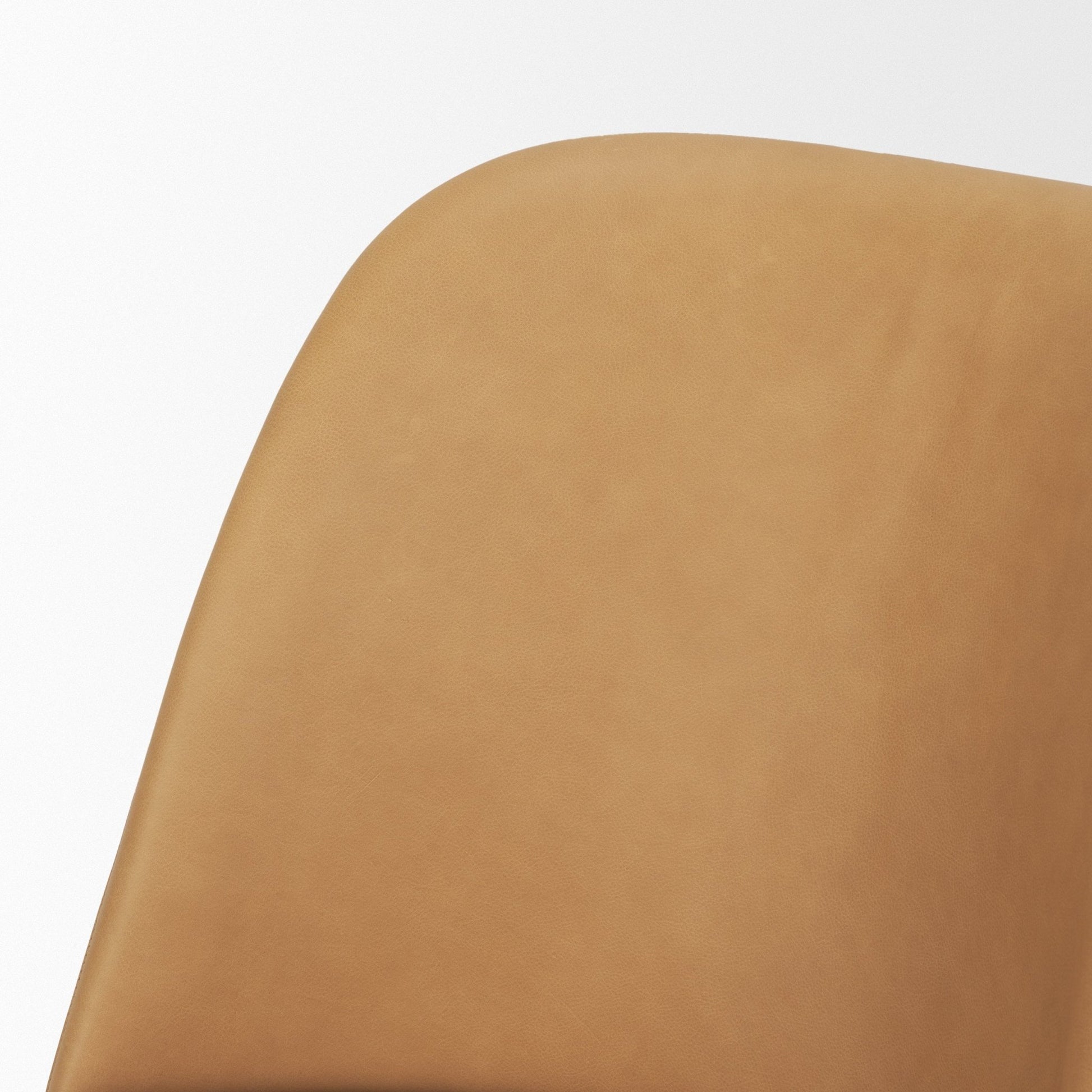 Abbie Slope Curved Back Tan Leather Dining Side Chair - Central Designs