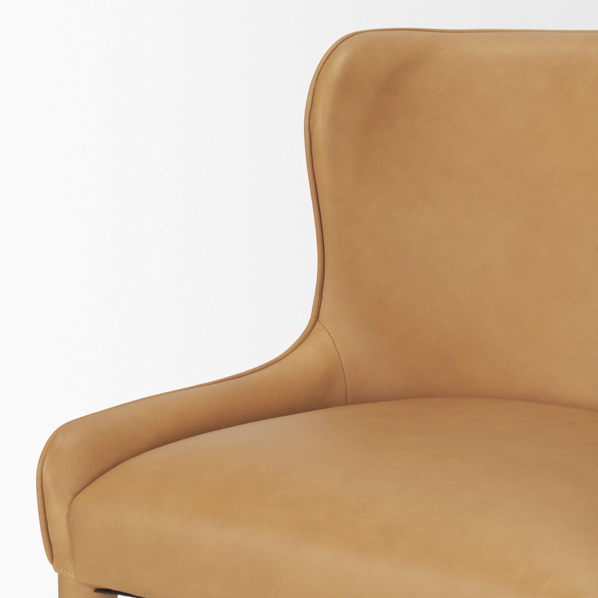 Nolan Slope Tan Leather Dining Chair - Central Designs