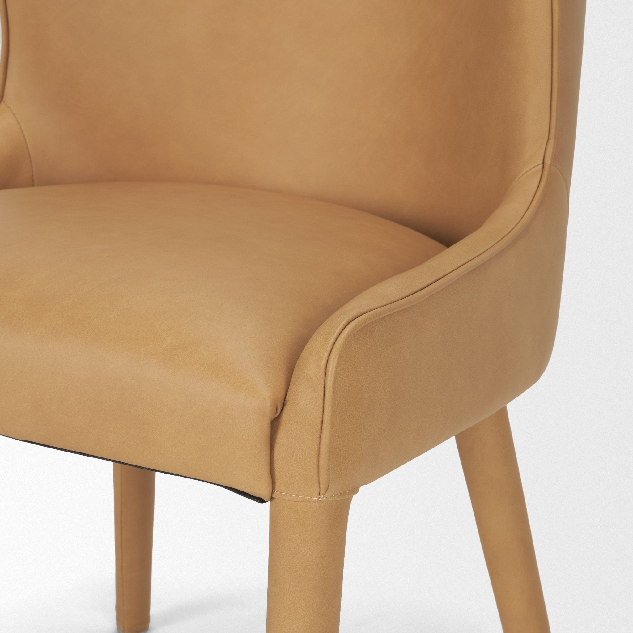 Nolan Slope Tan Leather Dining Chair - Central Designs