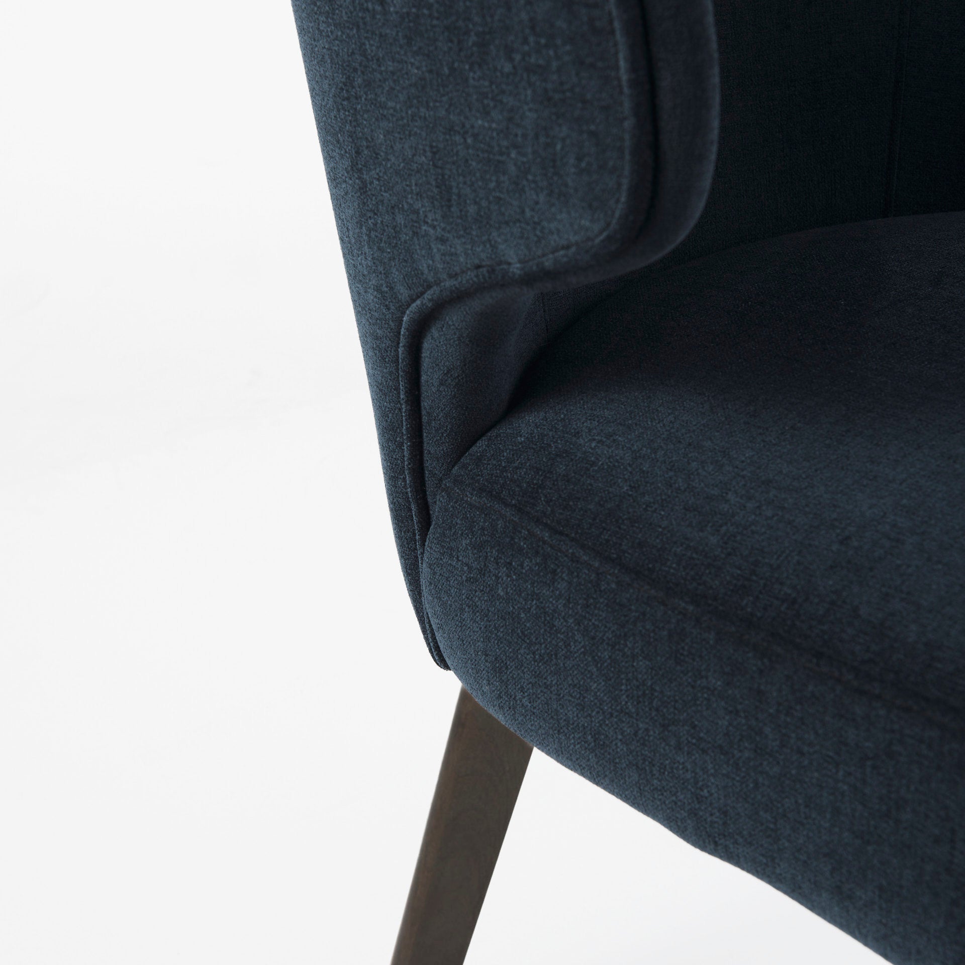 Niles 23.5L x 24W x 32H Navy Fabric Seat W/ Dark Brown Wooden Legs Wingback Dining Chair (Andes 600) - Central Designs