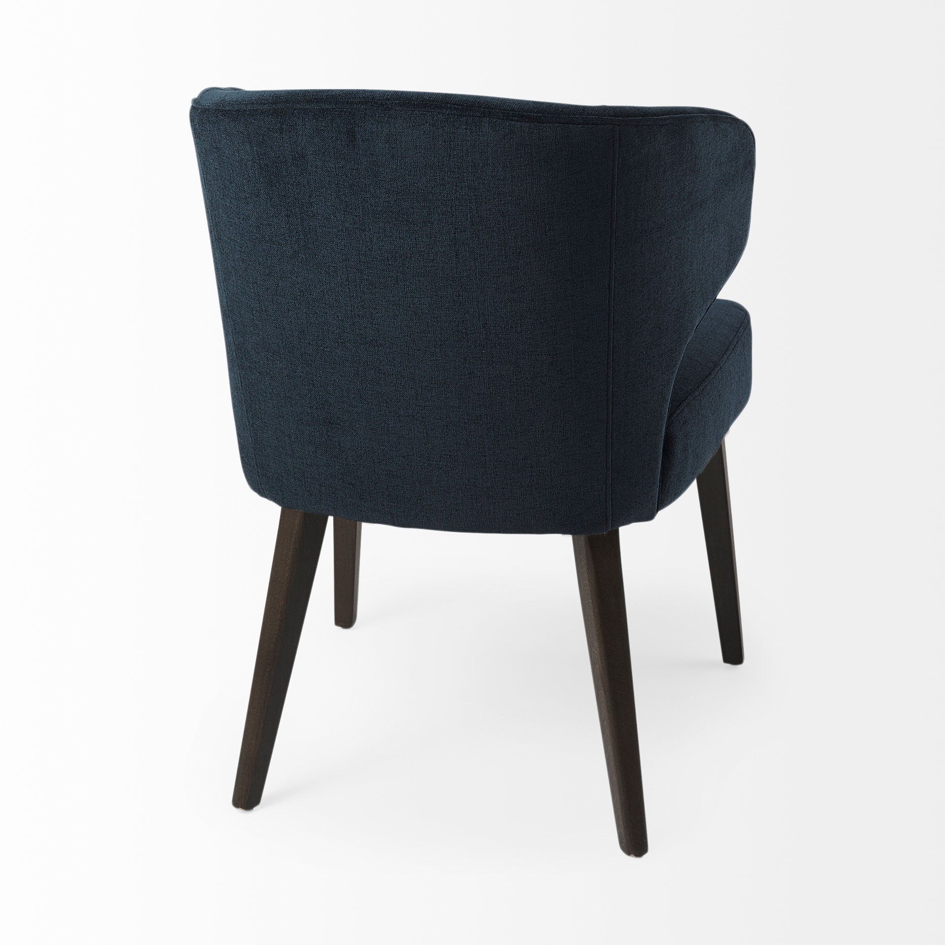 Niles 23.5L x 24W x 32H Navy Fabric Seat W/ Dark Brown Wooden Legs Wingback Dining Chair (Andes 600) - Central Designs
