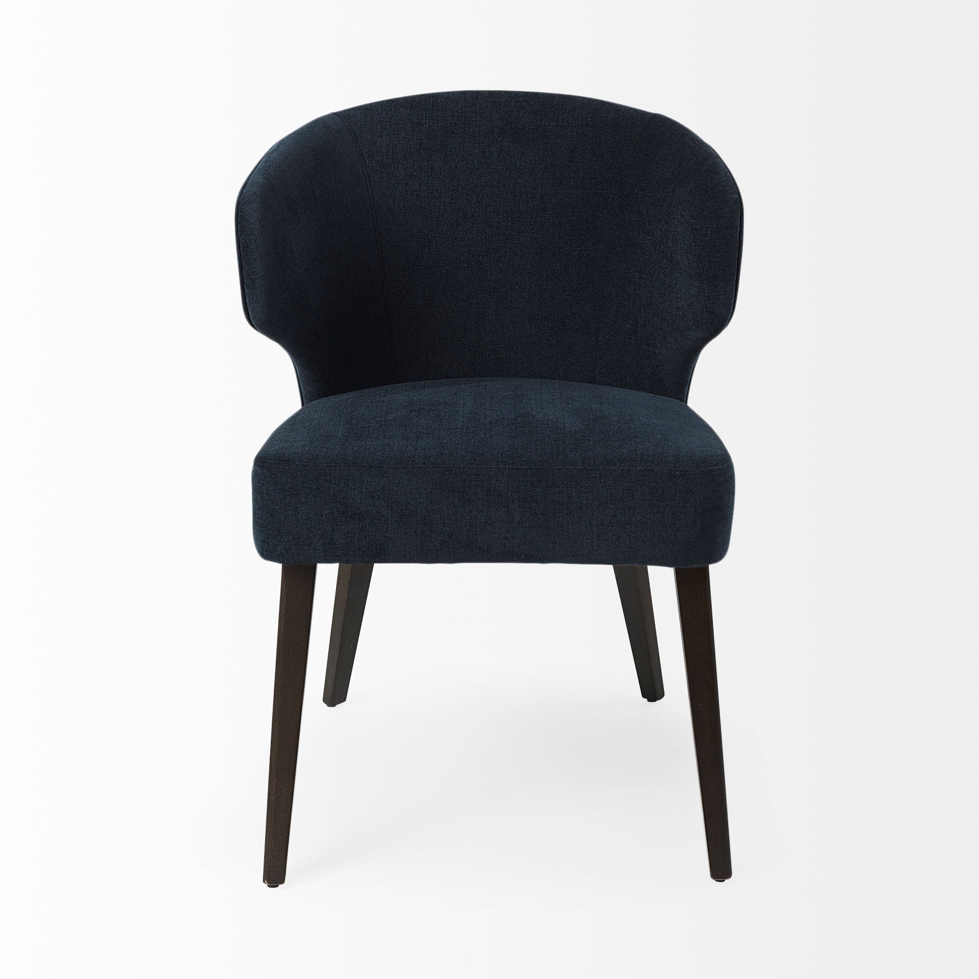Niles 23.5L x 24W x 32H Navy Fabric Seat W/ Dark Brown Wooden Legs Wingback Dining Chair (Andes 600) - Central Designs