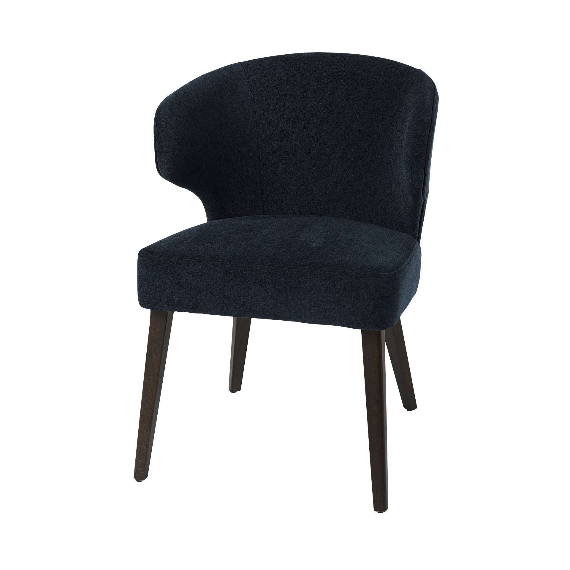 Niles 23.5L x 24W x 32H Navy Fabric Seat W/ Dark Brown Wooden Legs Wingback Dining Chair (Andes 600) - Central Designs