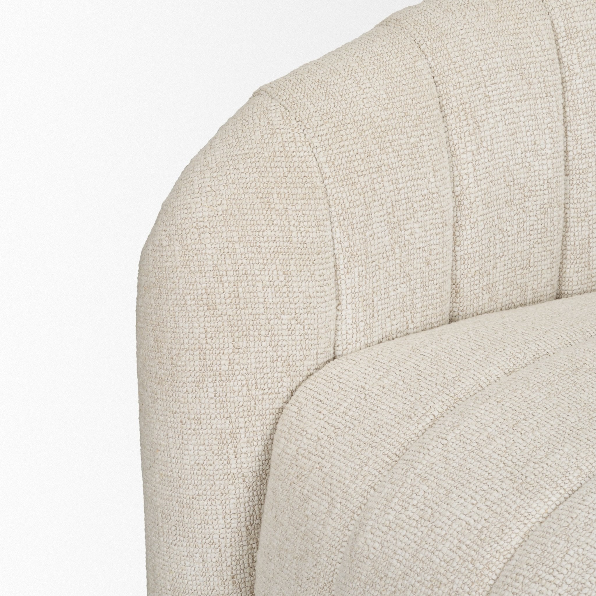 Fonda Cream Fabric w/ Natural Jute Swivel Accent Chair - Central Designs