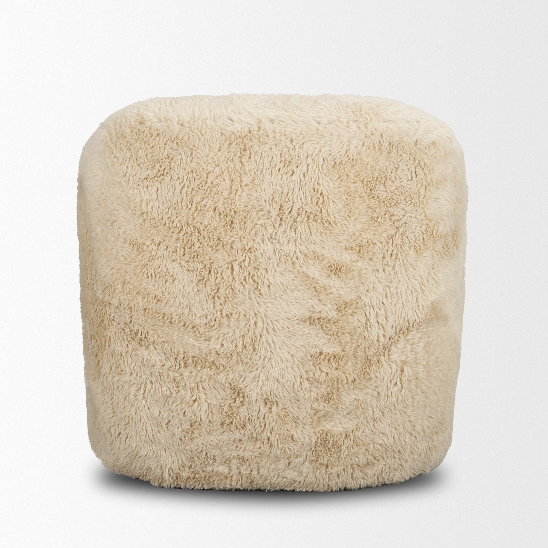 Huntley Cream Faux Fur Fabric Accent Chair
