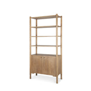 Phil Light Brown Wood 2 Door 3 Shelves Open Shelving Unit - Central Designs