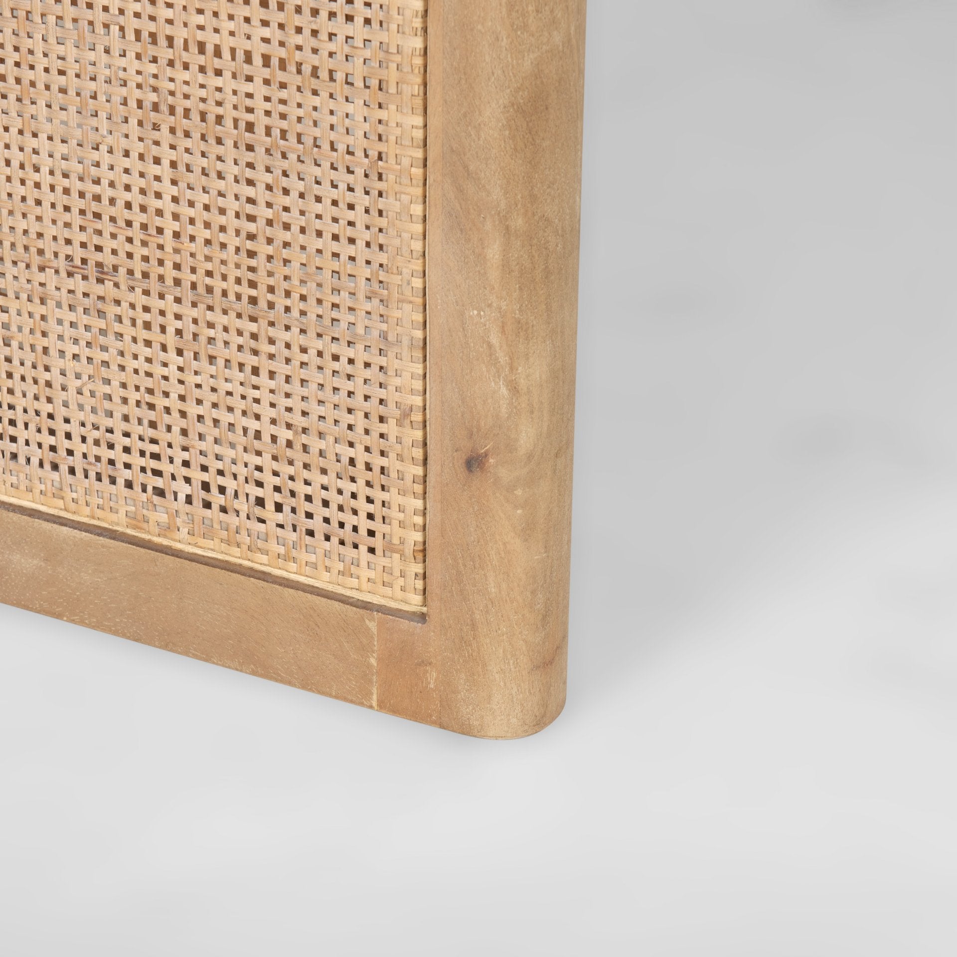 Grier 84" Light Brown Wood w/ Cane Dining Table