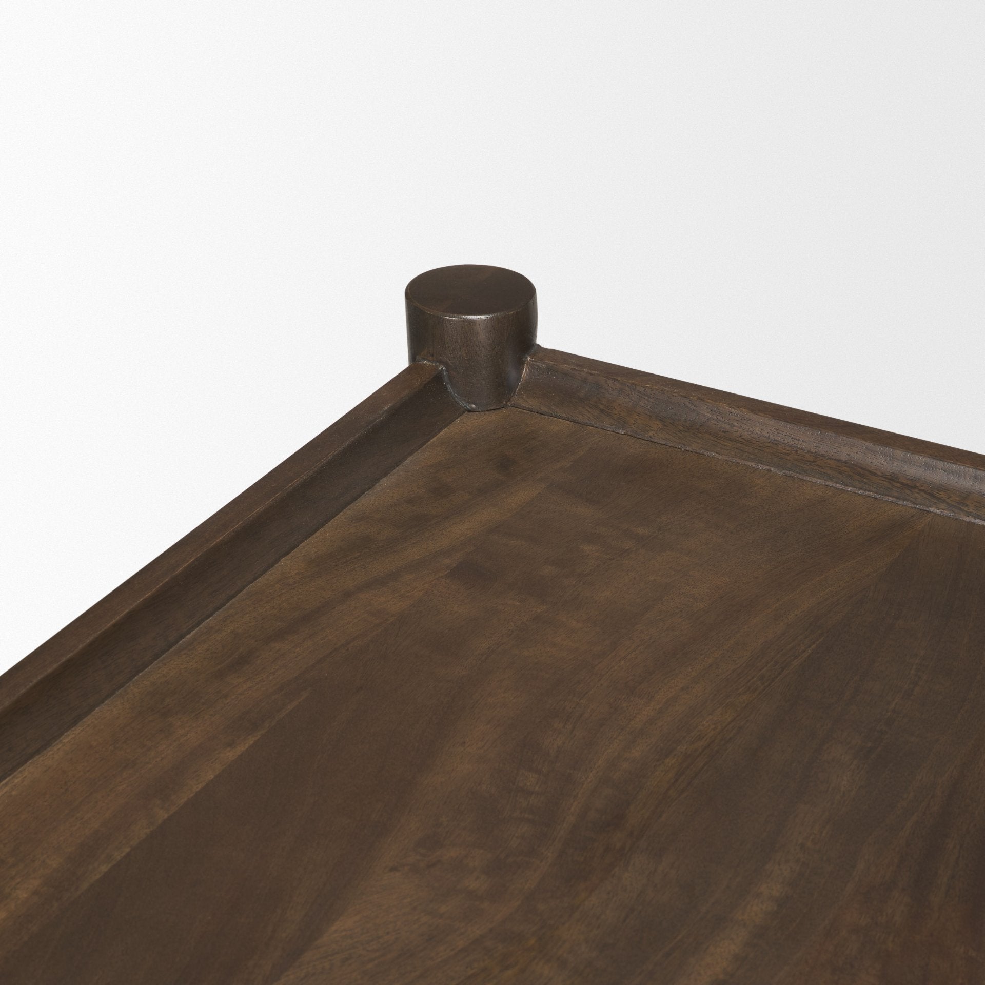 Bondi Dark Brown Wood w/ Paper Rope Shelf Console Table - Central Designs