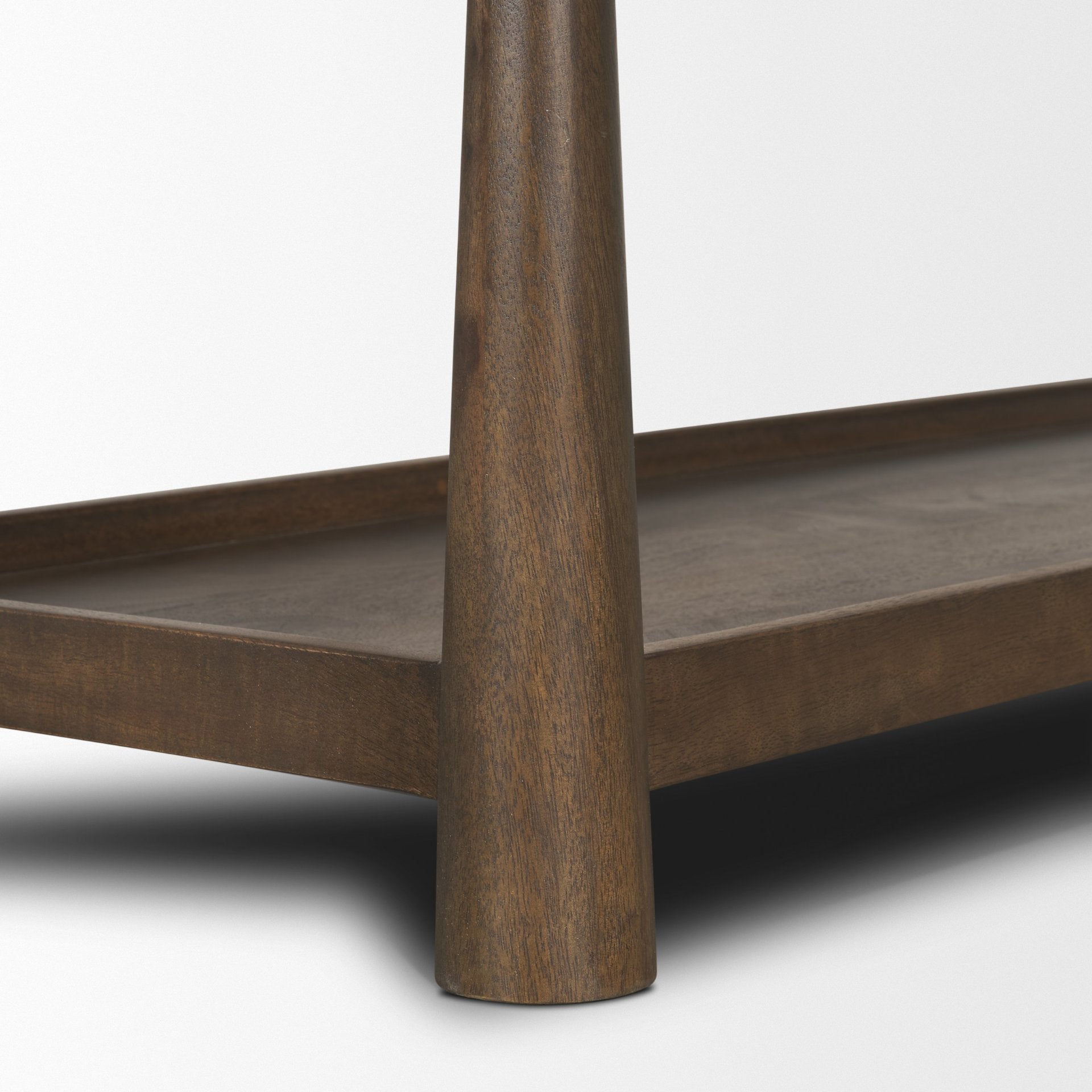 Bondi Dark Brown Wood w/ Paper Rope Shelf Console Table - Central Designs