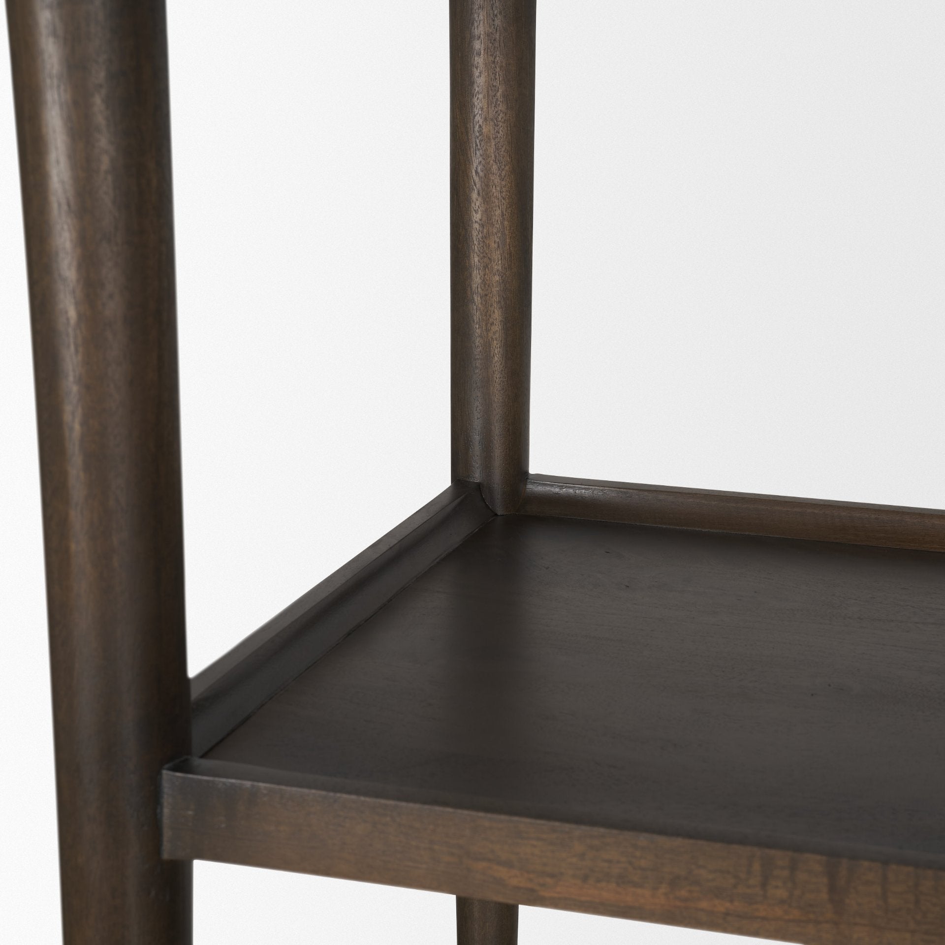 Bondi 2 Door Open Dark Brown Wood w/ Paper Rope Shelving Unit - Central Designs