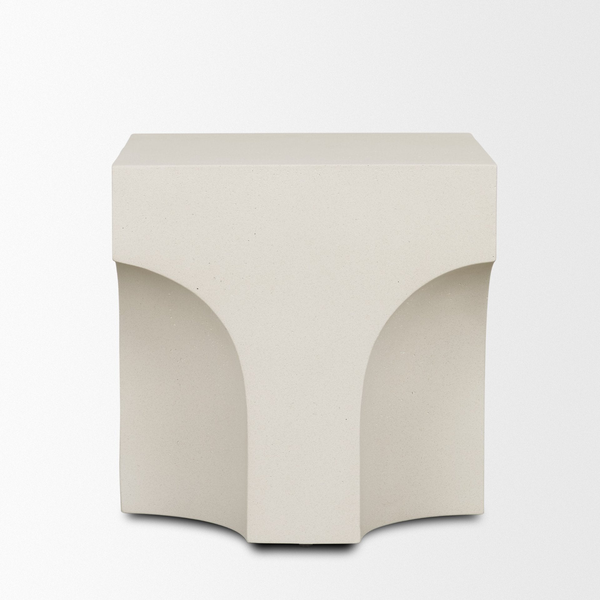 Bunda Square Sculptural Stone Finish Accent Table - Central Designs
