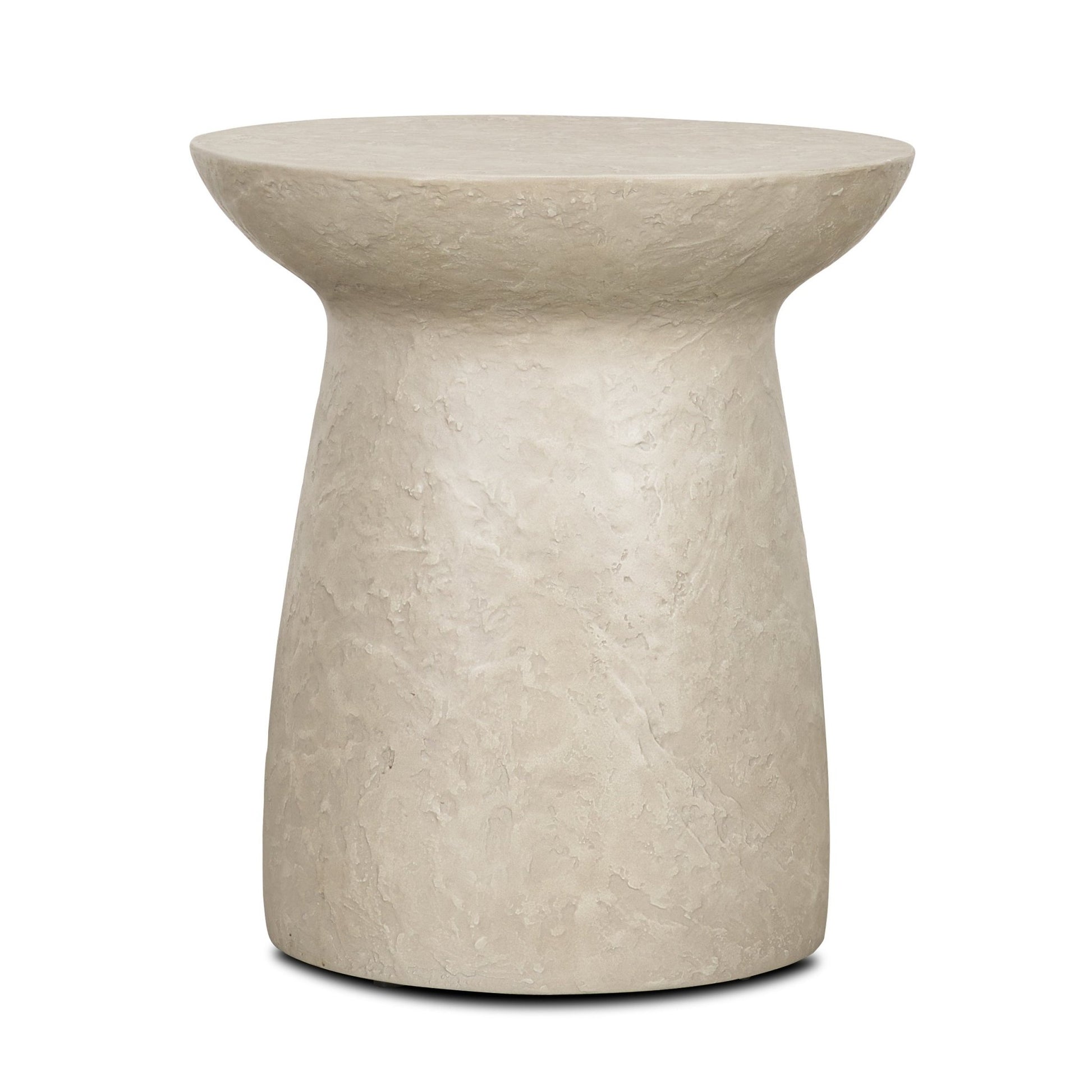 Mesa Round Stone Finish Pillar Accent Table - Central Designs