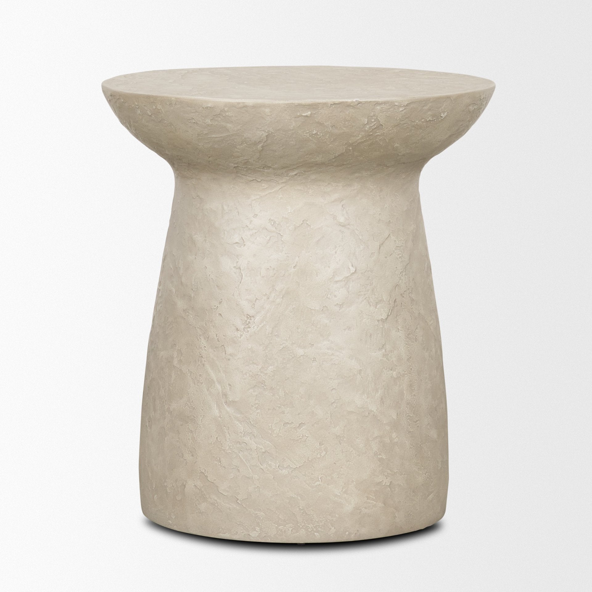Mesa Round Stone Finish Pillar Accent Table - Central Designs