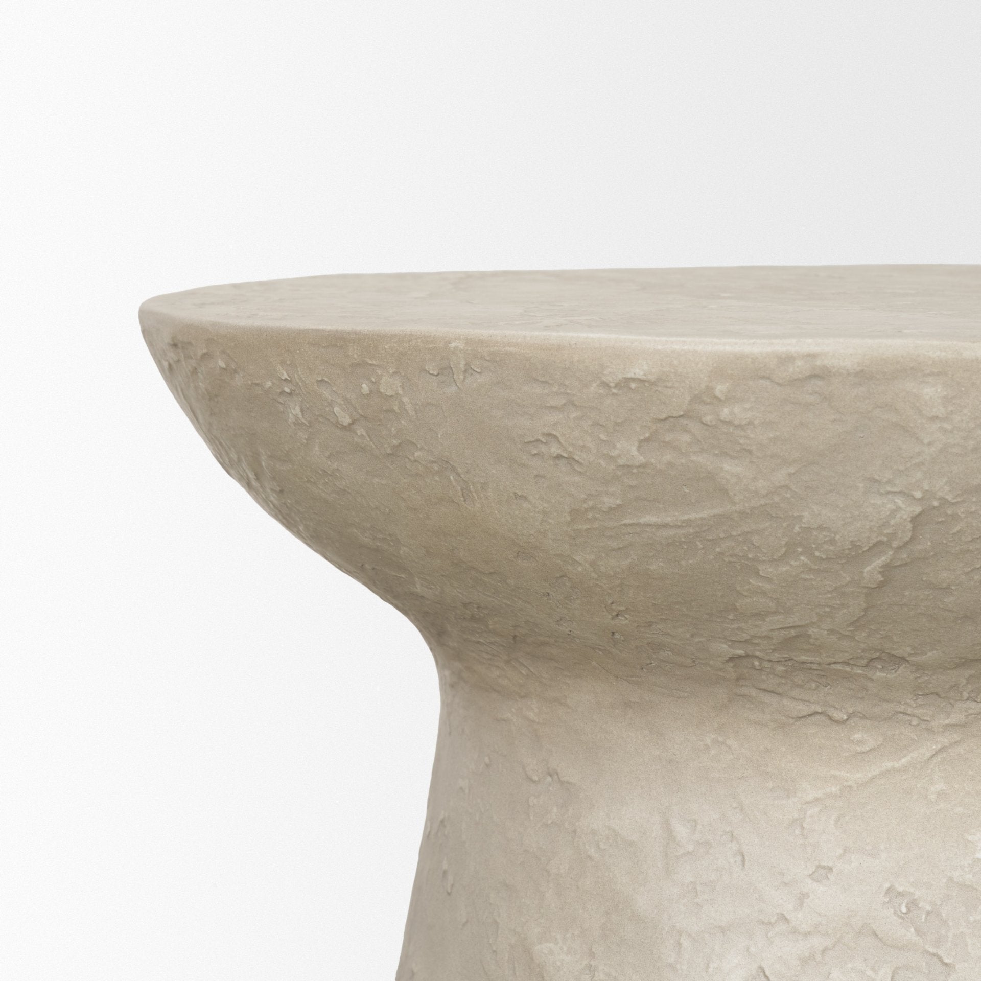 Mesa Round Stone Finish Pillar Accent Table - Central Designs
