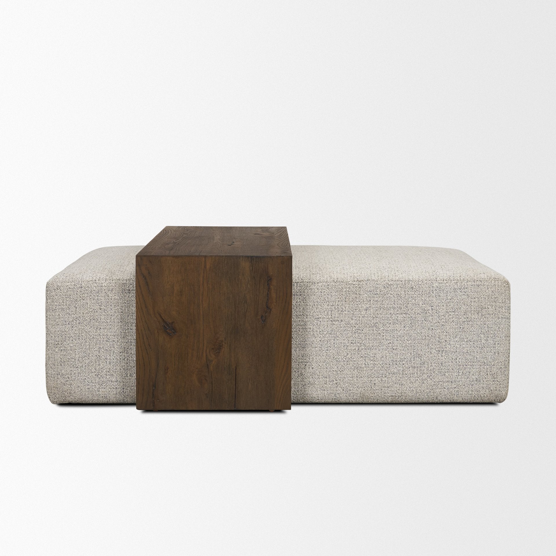Trayden Gray Fabric w/ Brown Slider Top Coffee Table 55.0X 37.0X 46.0 (cm) - Central Designs