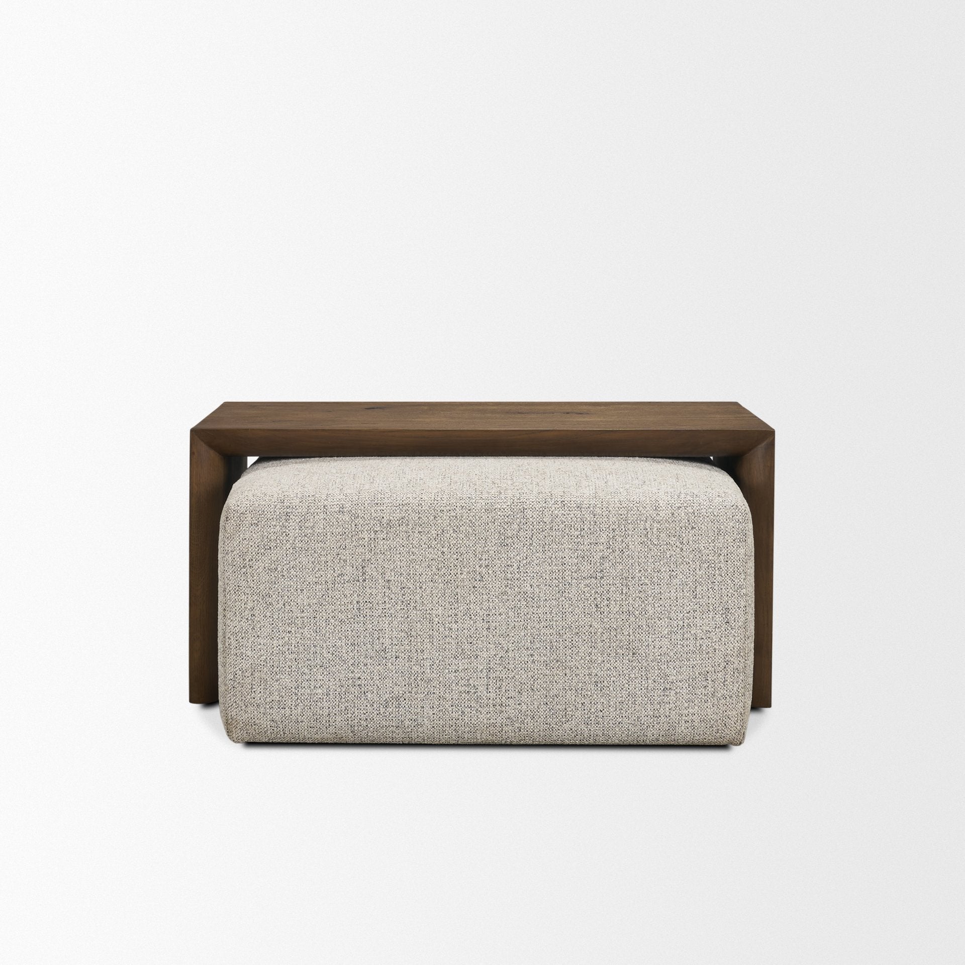 Trayden Gray Fabric w/ Brown Slider Top Coffee Table 55.0X 37.0X 46.0 (cm) - Central Designs