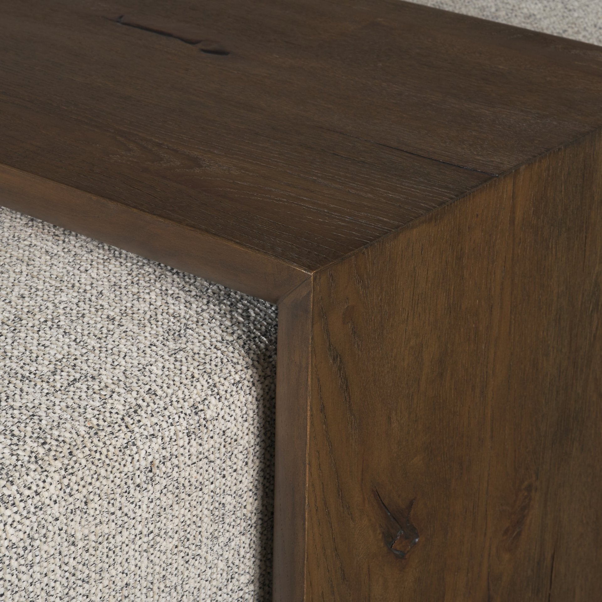 Trayden Gray Fabric w/ Brown Slider Top Coffee Table 55.0X 37.0X 46.0 (cm) - Central Designs