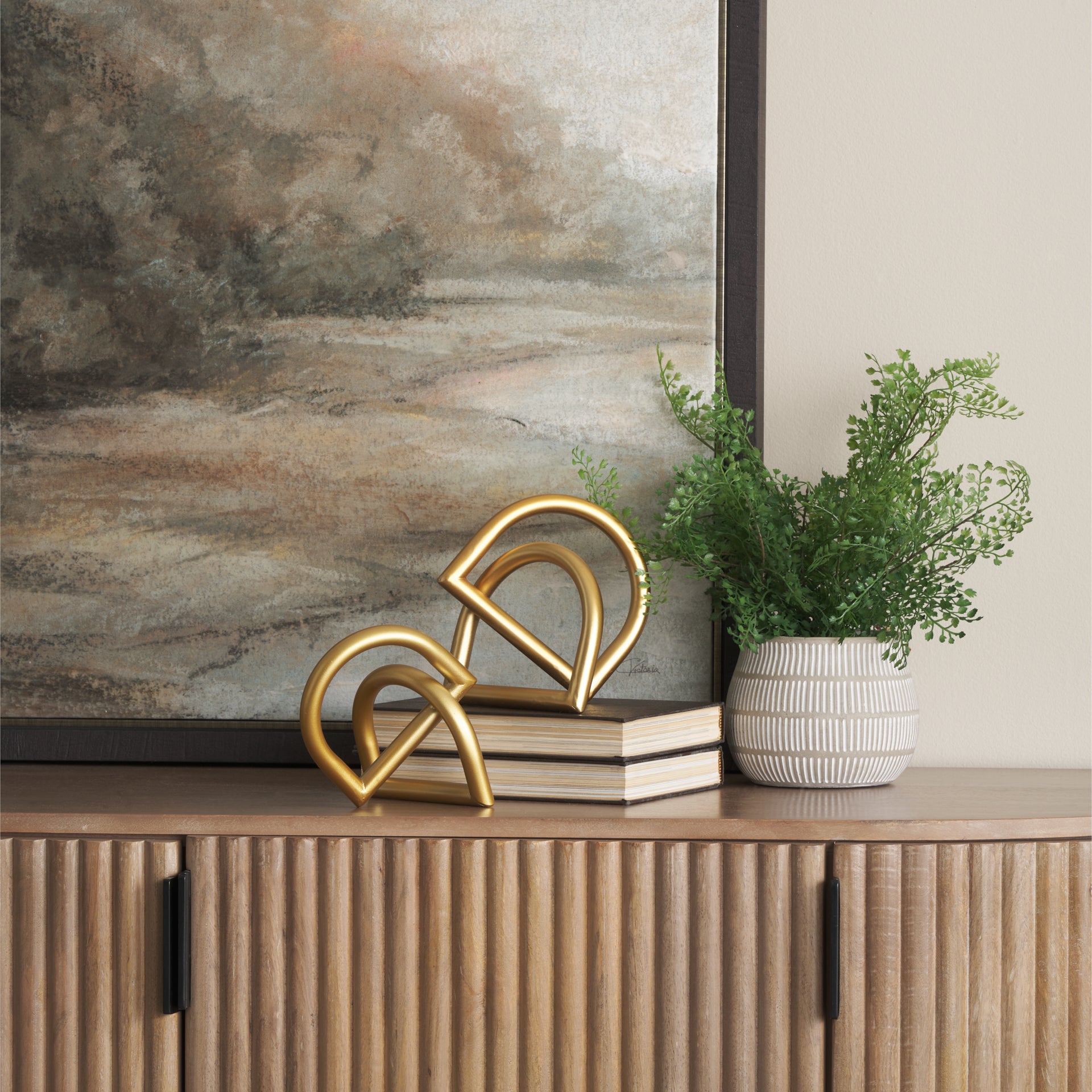 Locke Small Matte Gold Metal Decorative Object - Central Designs