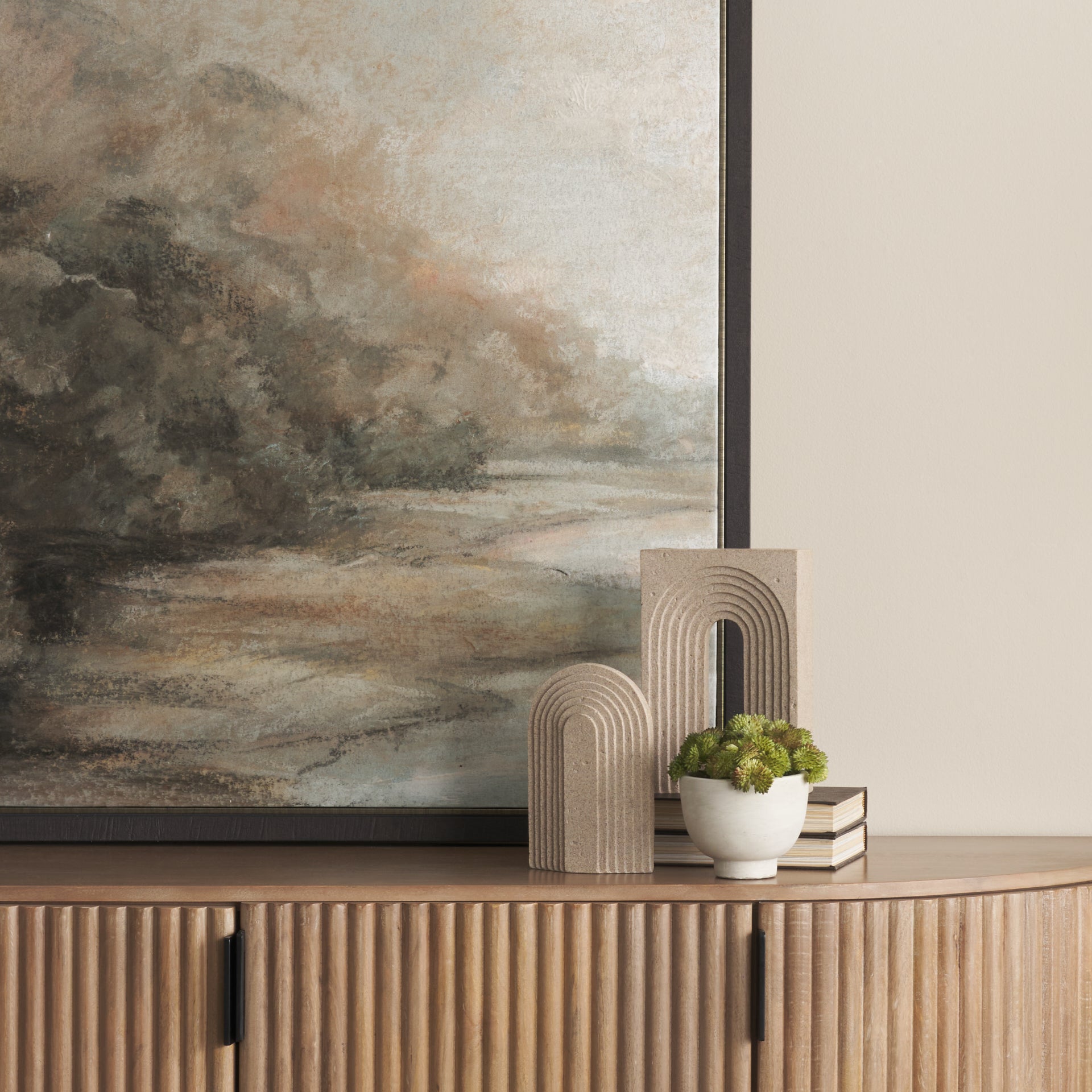 Kacia Resin Textured SandStone Decorative Object - Central Designs