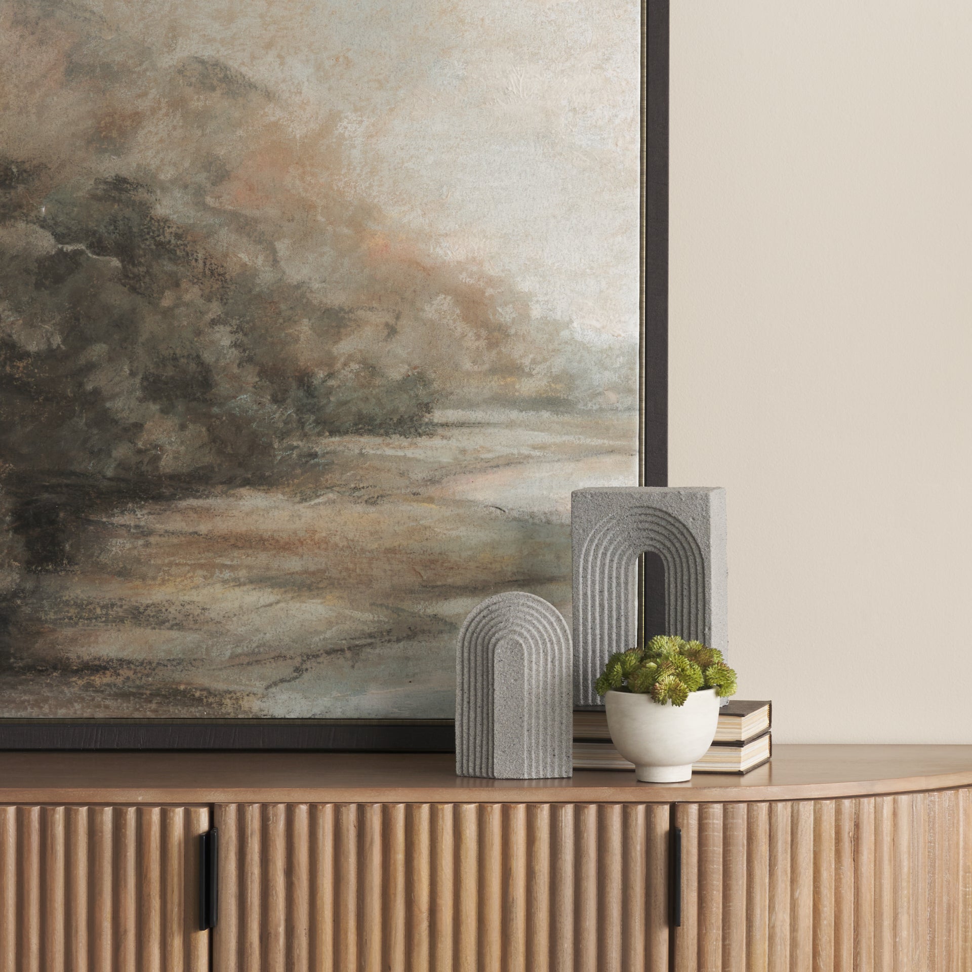 Kael Resin Textured Sandstone Decorative Object - Central Designs