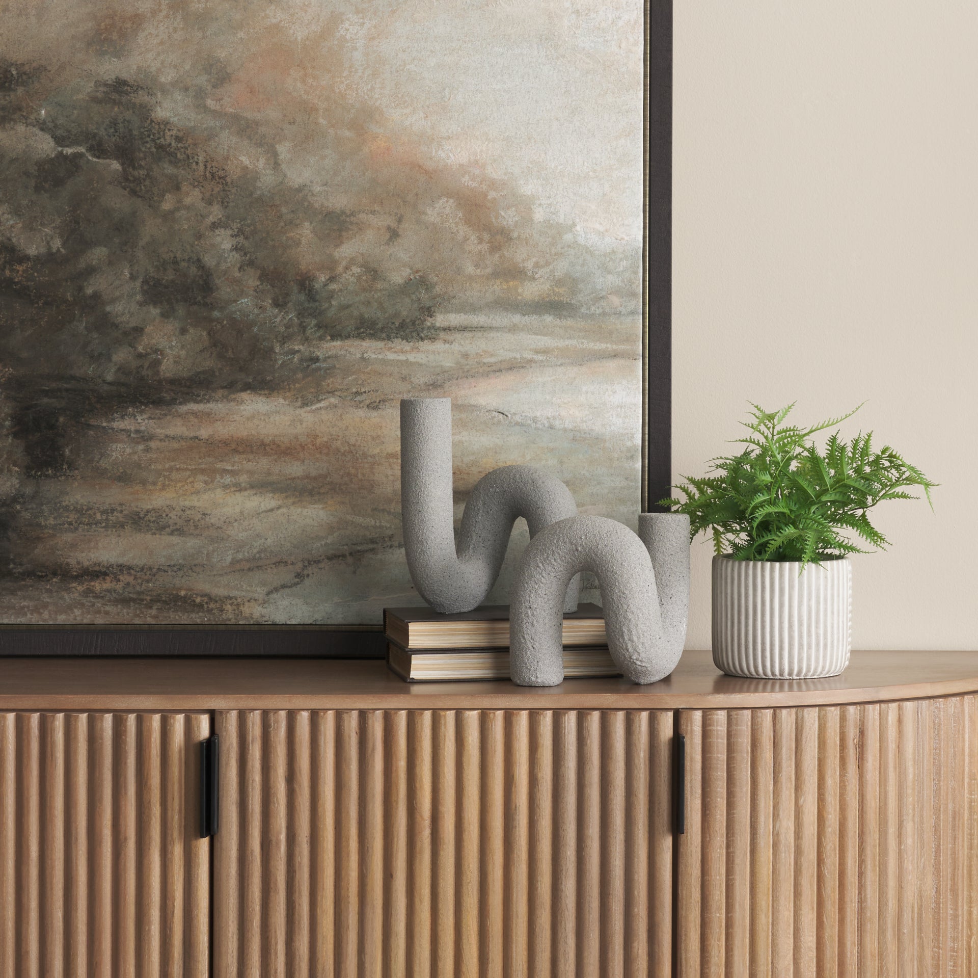 Kailas Resin Textured Concrete Gray Decorative Object - Central Designs